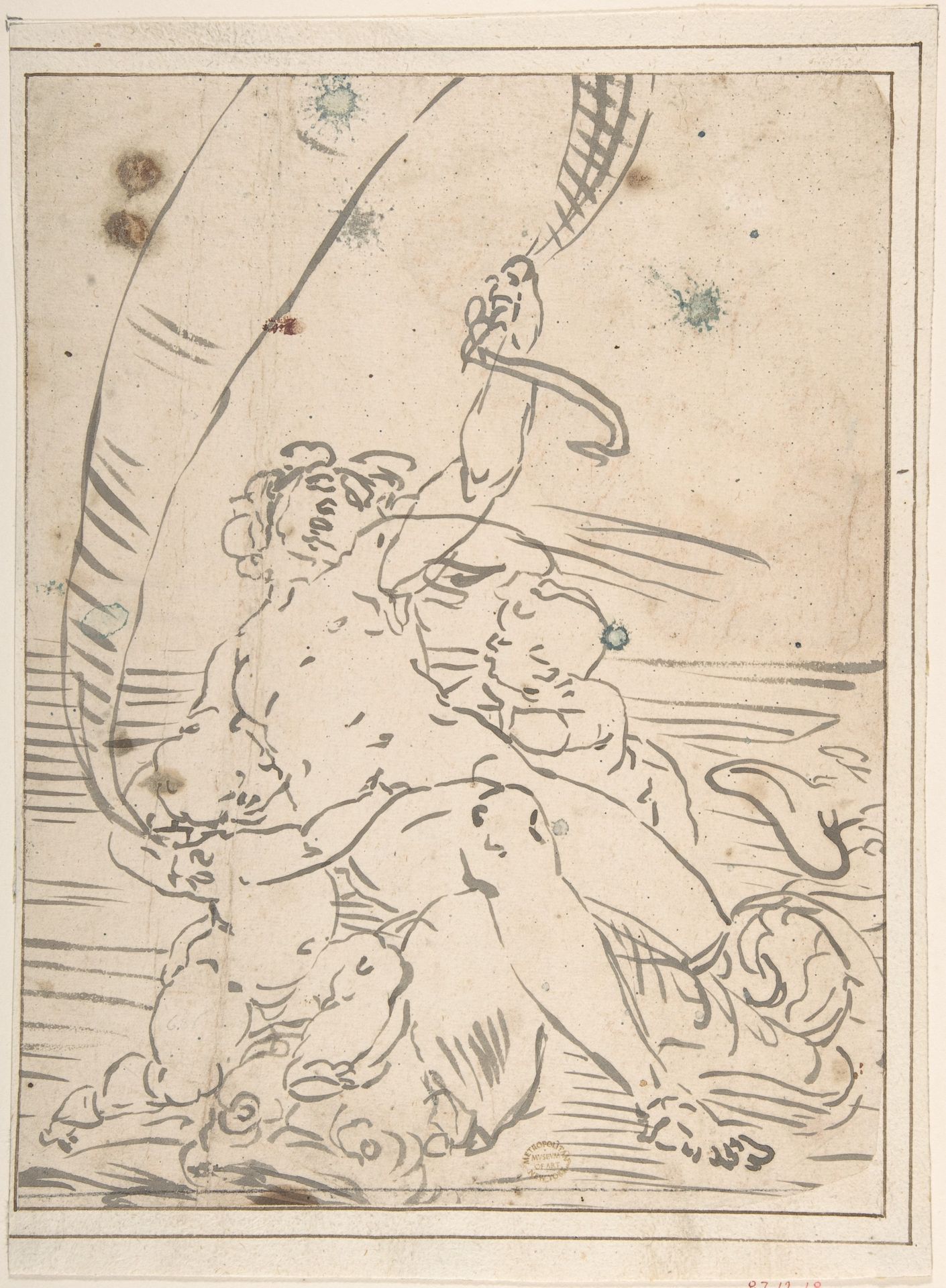 Arion and Two Cupids on a Dolphin by Luca Cambiaso