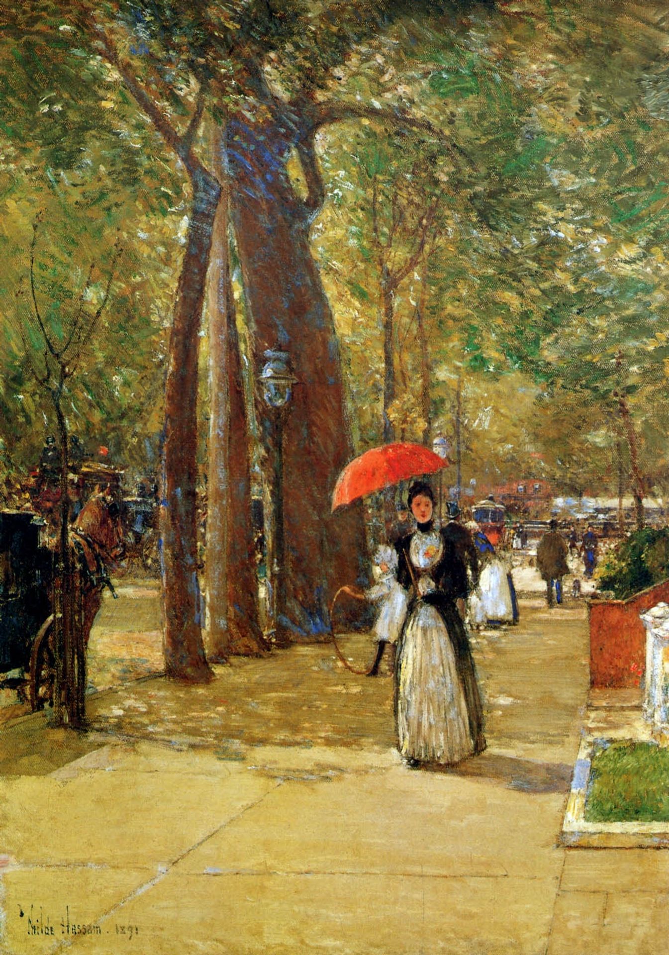 Hassam Childe Fifth avenue at Washington square Sun by Childe Hassam