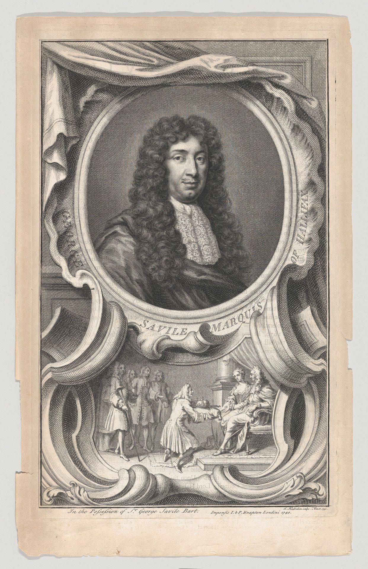 Portrait of George Savile, Marquis of Hallifax by Jacob Houbraken