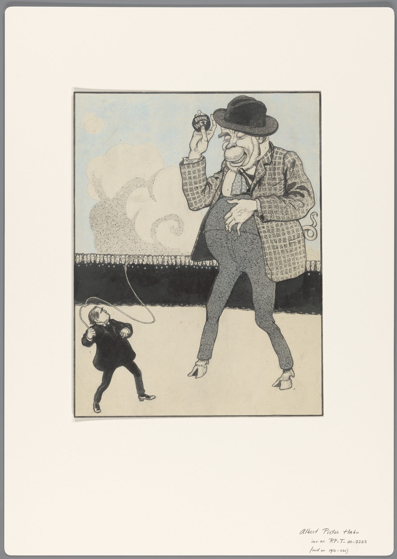Ontwerp voor een politieke spotprent op de Drankwet by Albert (I) Hahn