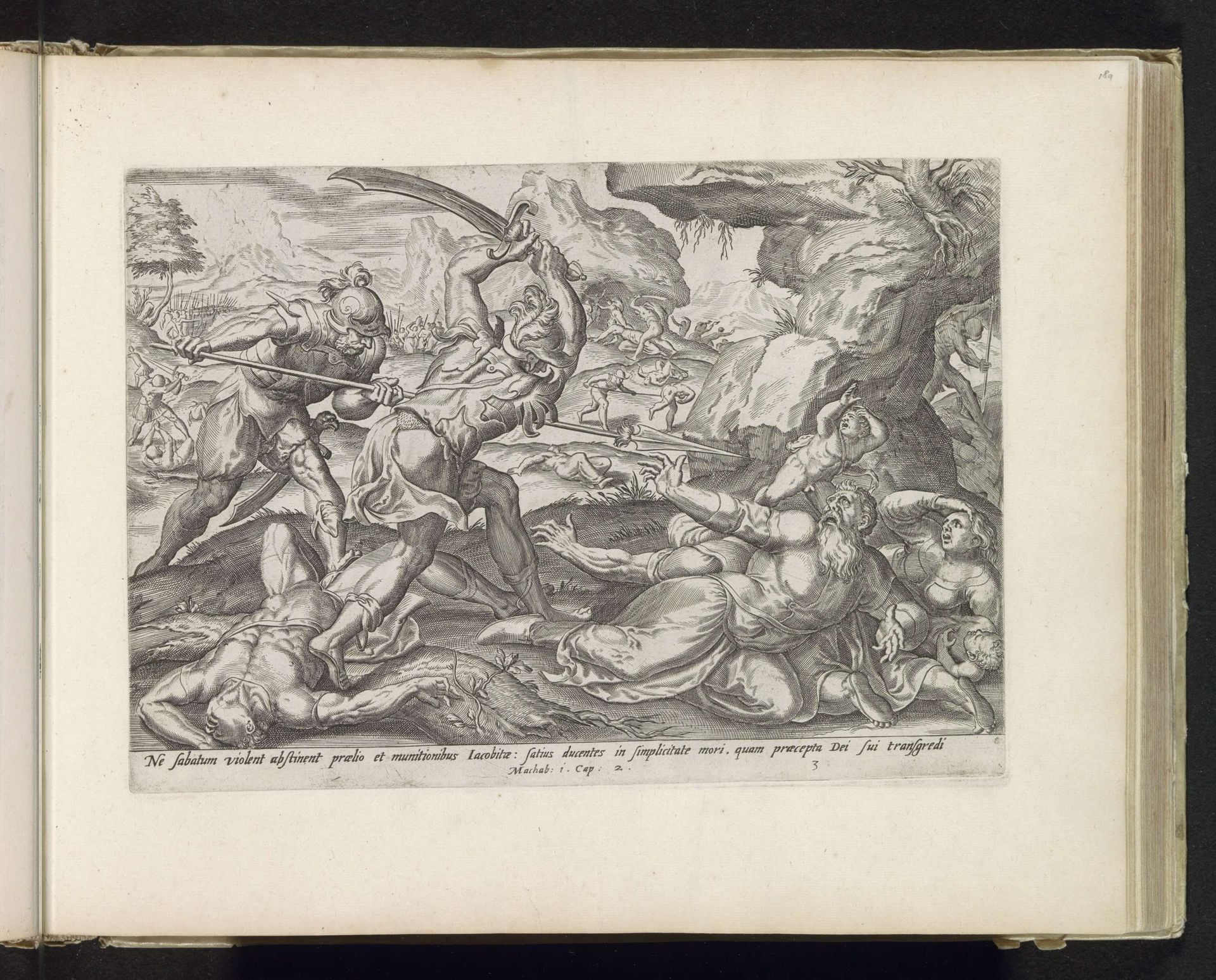 Leger van Antiochus Epifanes doodt Israëlieten by Wierix