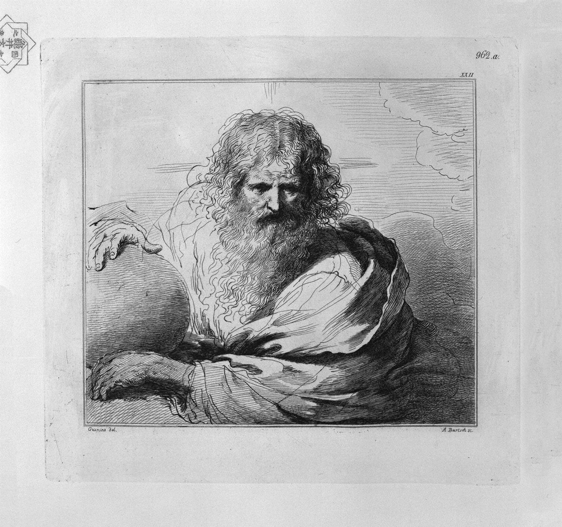 God the Father with the globe in his hands, by Guercino by Giovanni Battista Piranesi