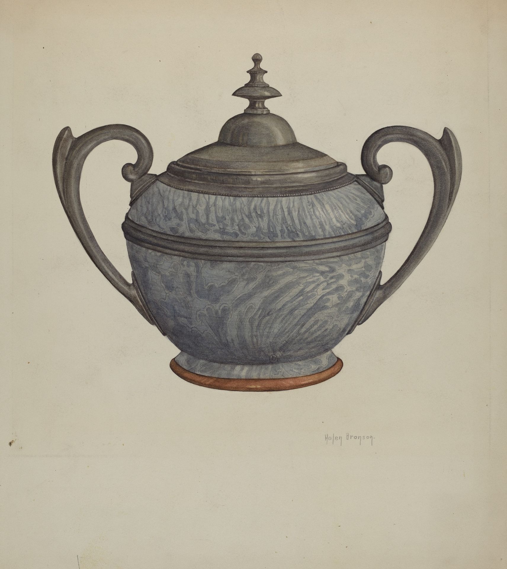 Pewter Sugar Bowl by Helen Bronson