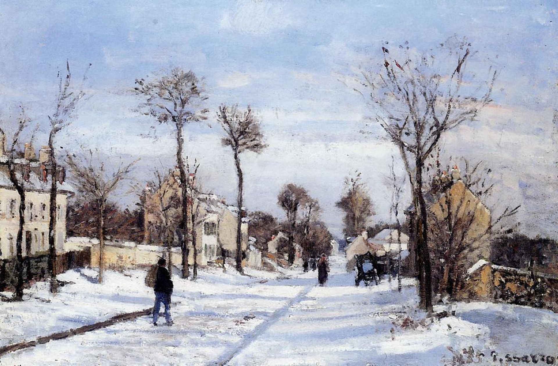 Street in the Snow, Louveciennes by Camille Pissarro