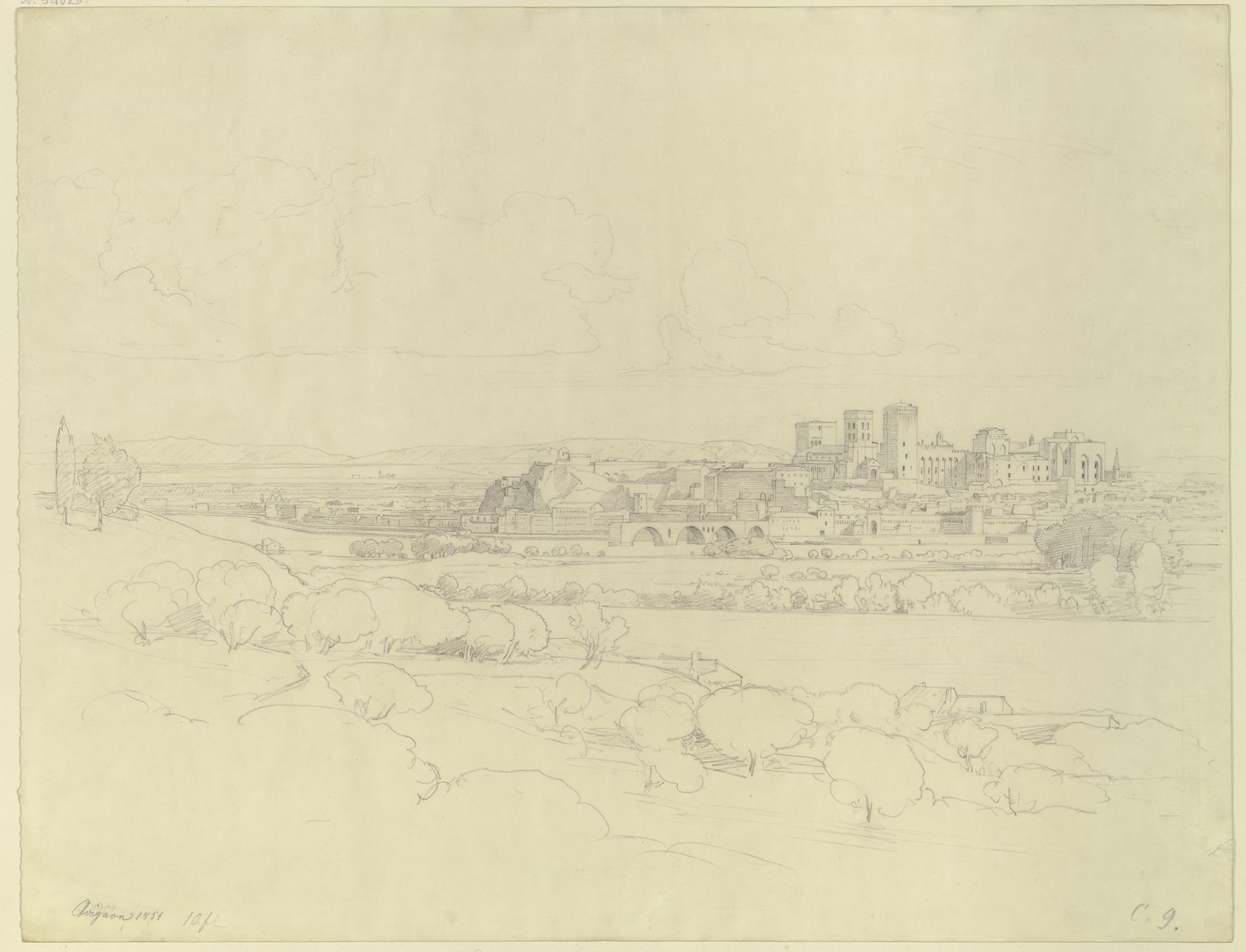 View from Avignon by Johann Wilhelm Schirmer