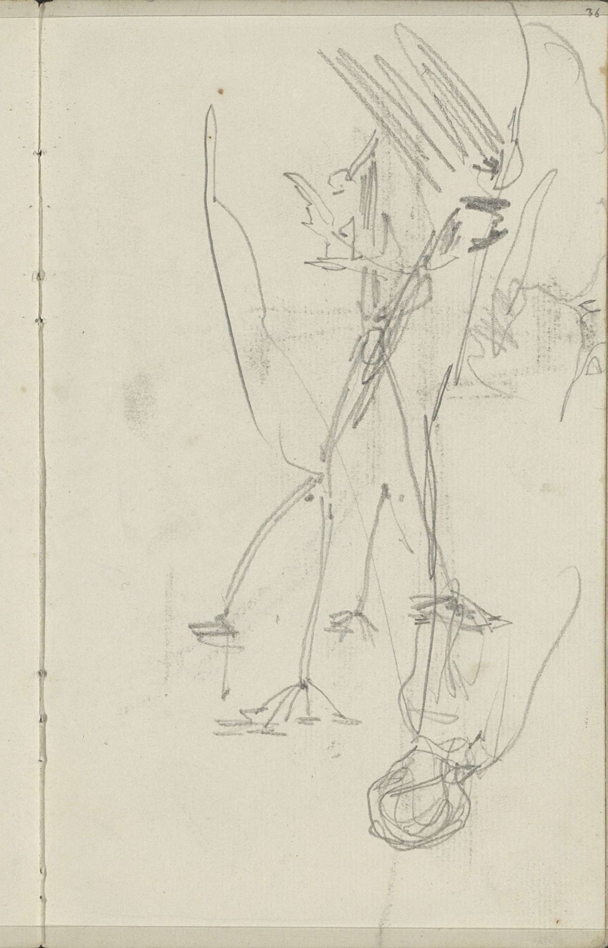 Studieblad met een landschap, een vrouw en een plant by George Hendrik Breitner