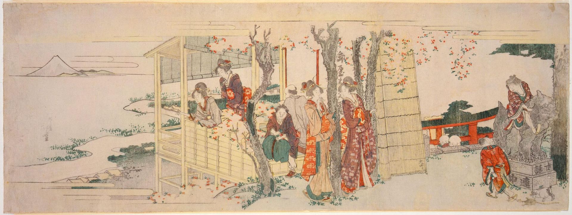 Cherry Blossom Viewing at the Mimeguri Shrine by Katsushika Hokusai