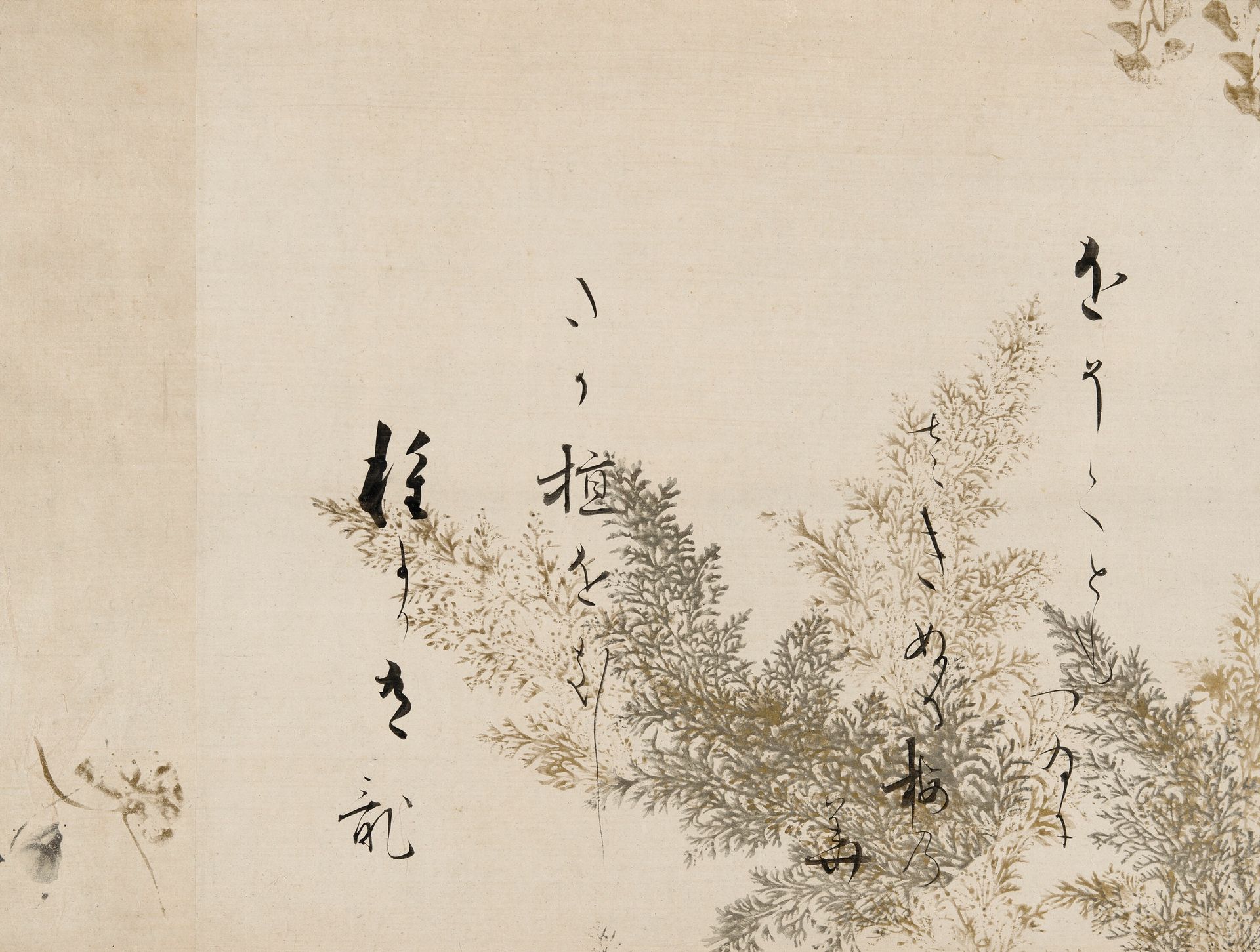 A Poem from the Shin Kokinshu with Design of Shinobugusa (Moss Fern) by Kôetsu