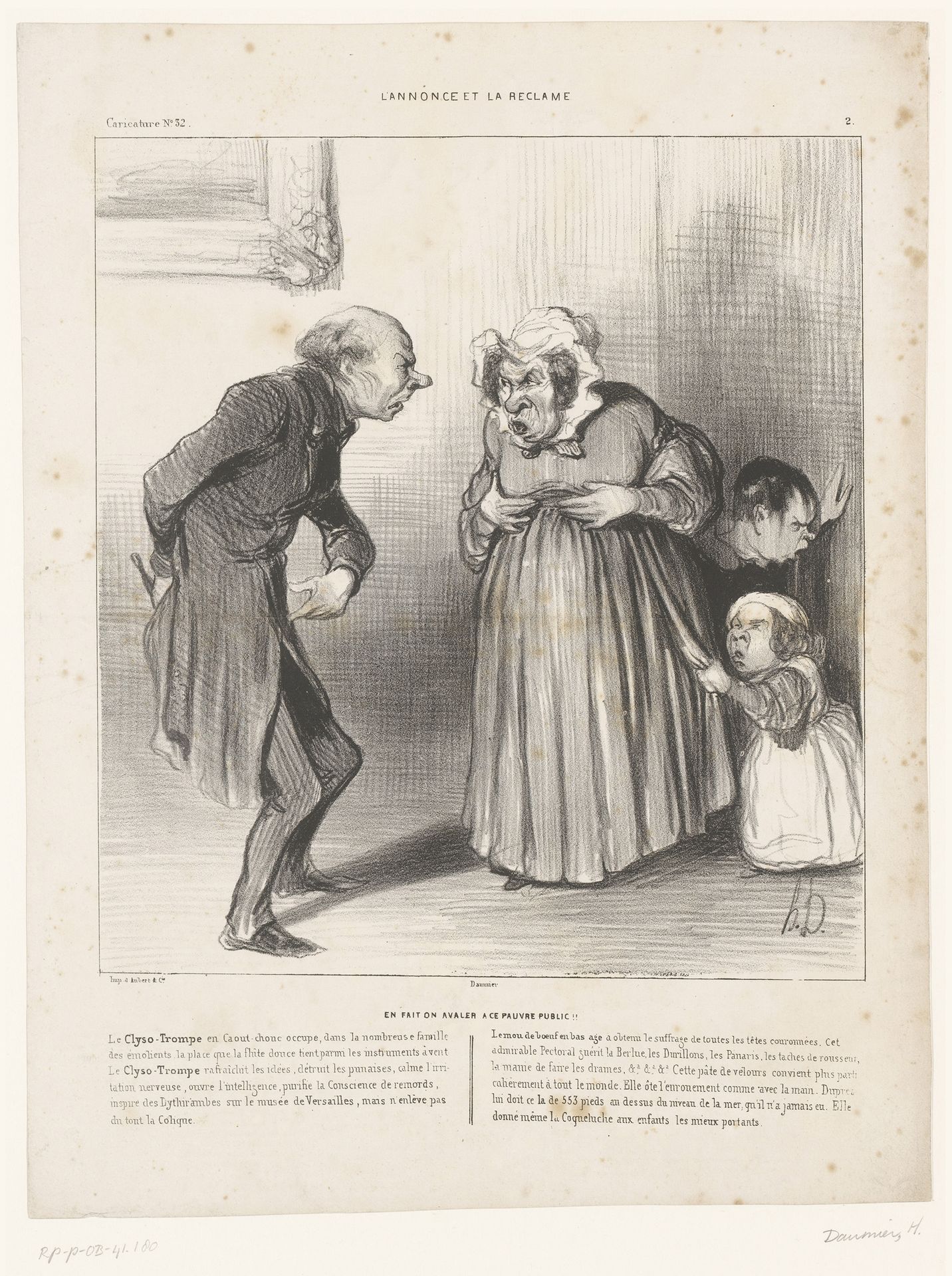 Gezin met gezondheidsklachten by Honoré Daumier
