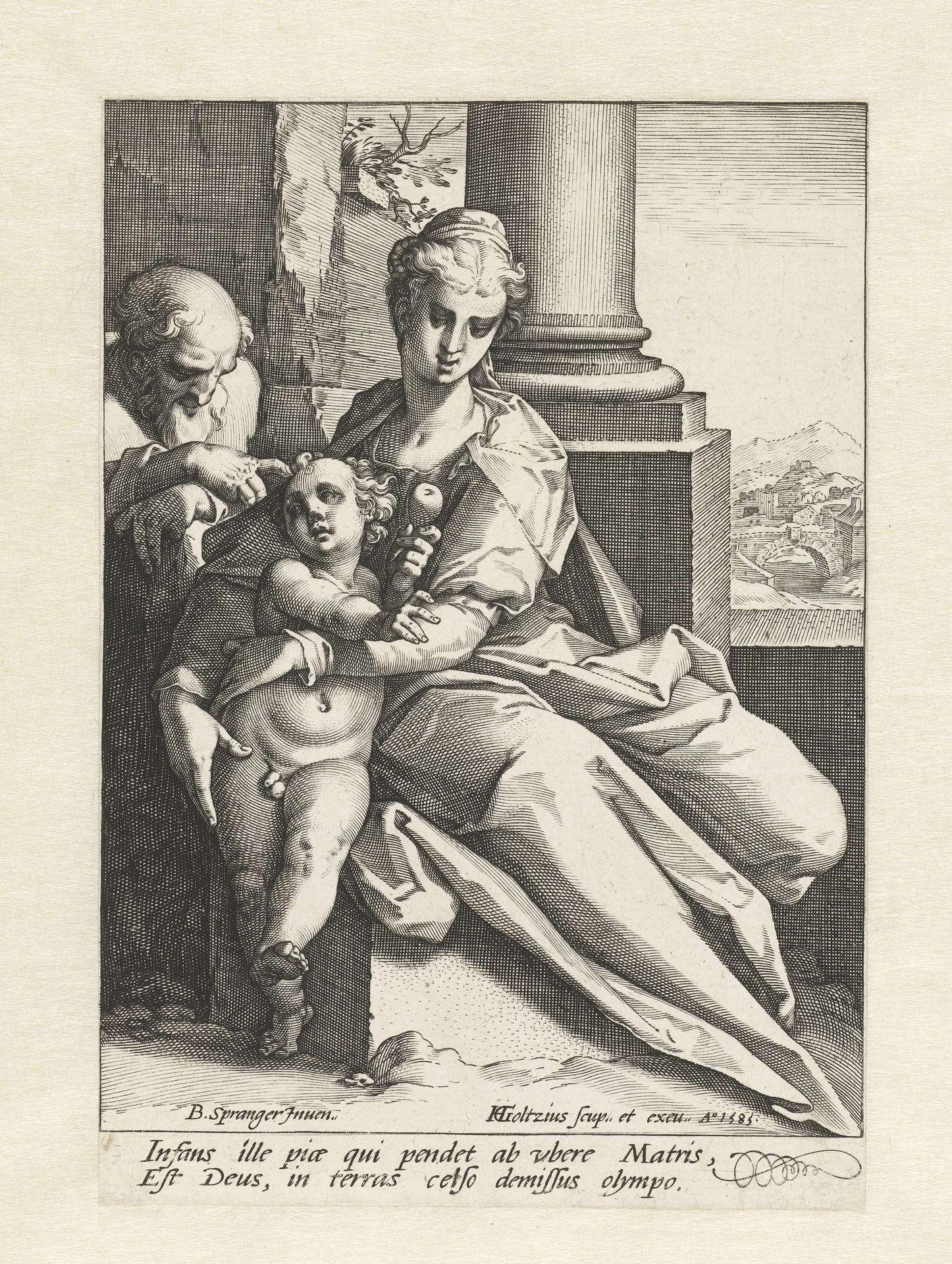The Holy Family before a Column by Hendrick Goltzius