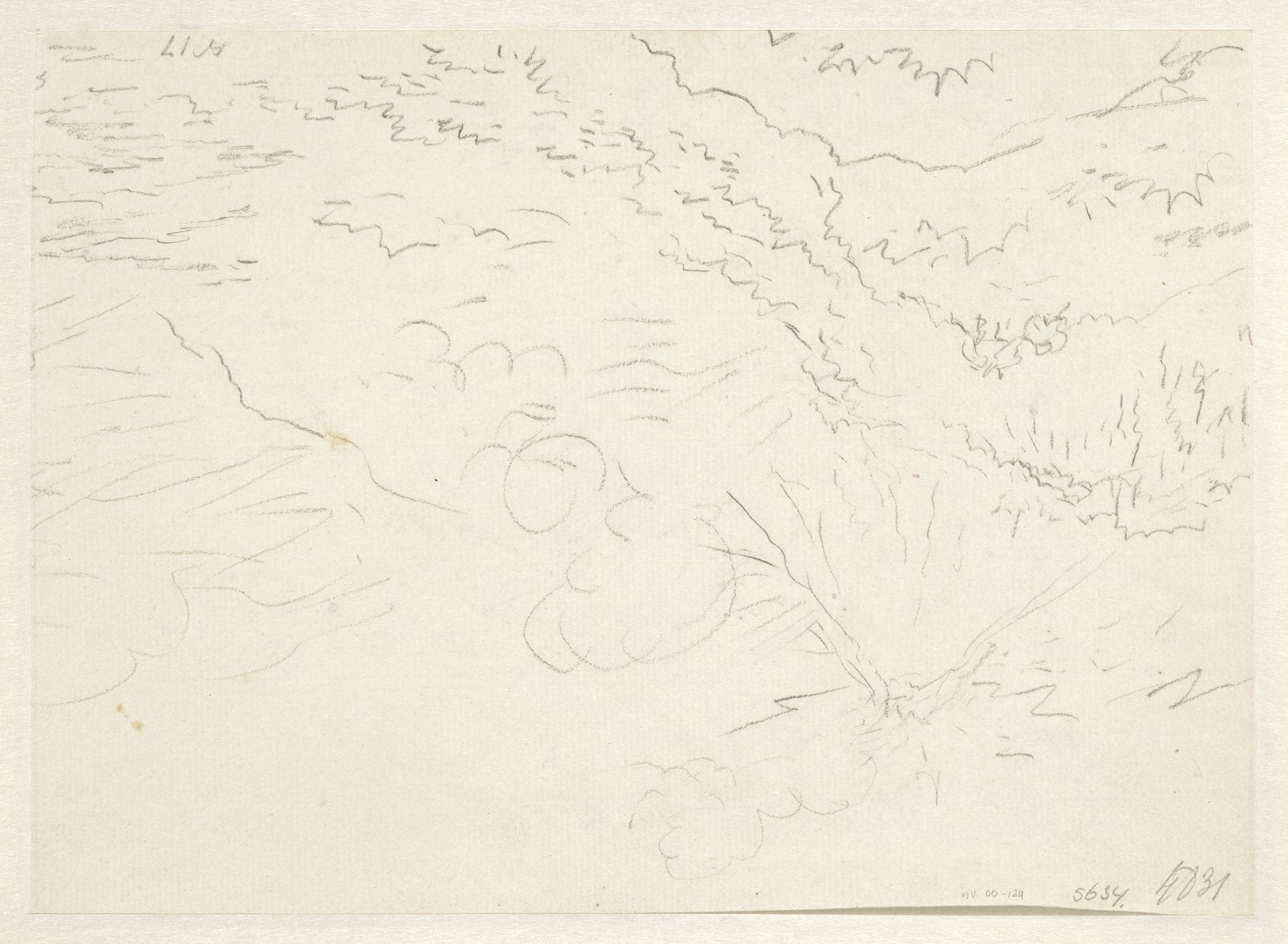 Berglandschap by Vincent Jansz. van der Vinne