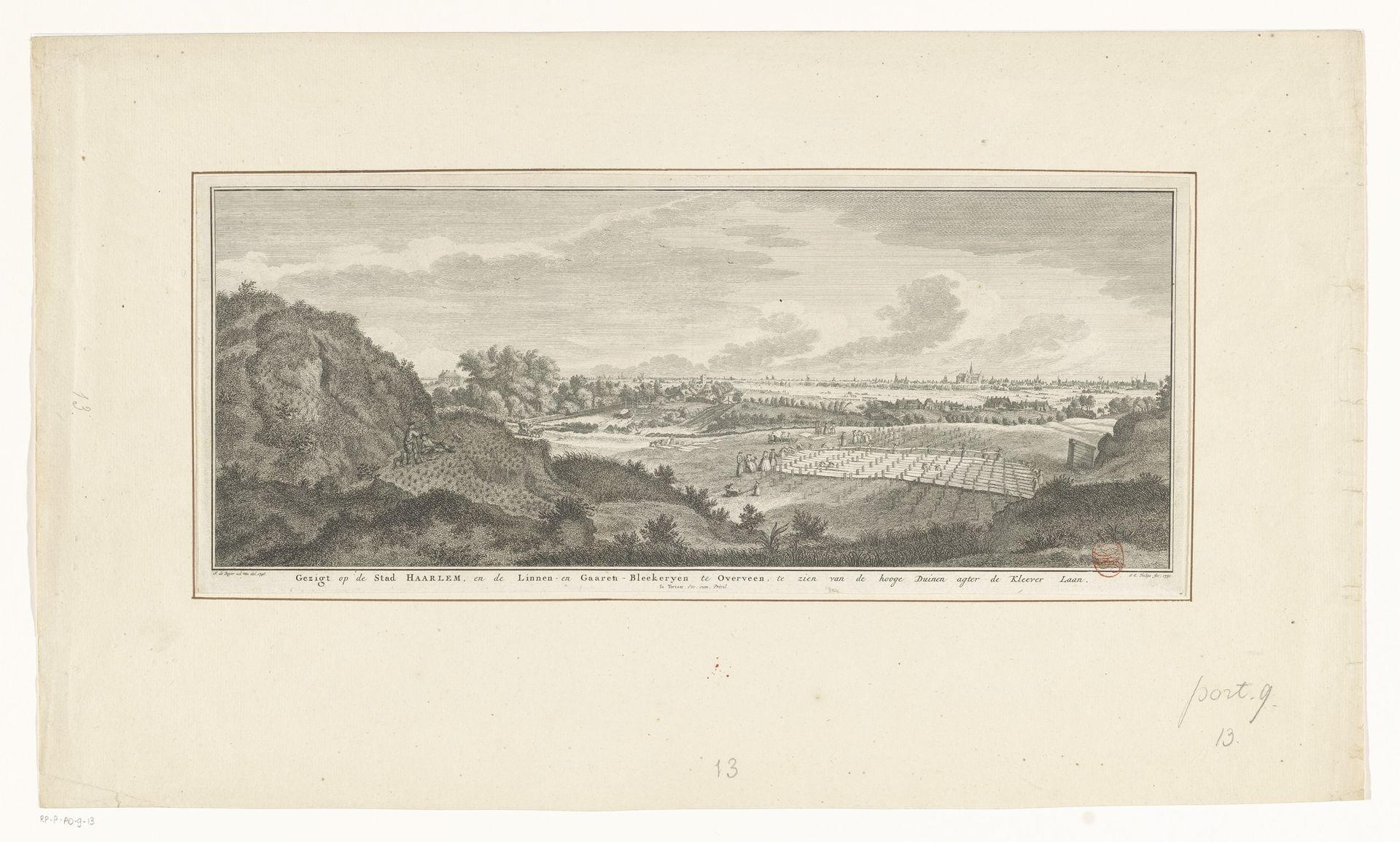 Gezicht op Haarlem en Overveen by Jan Caspar Philips