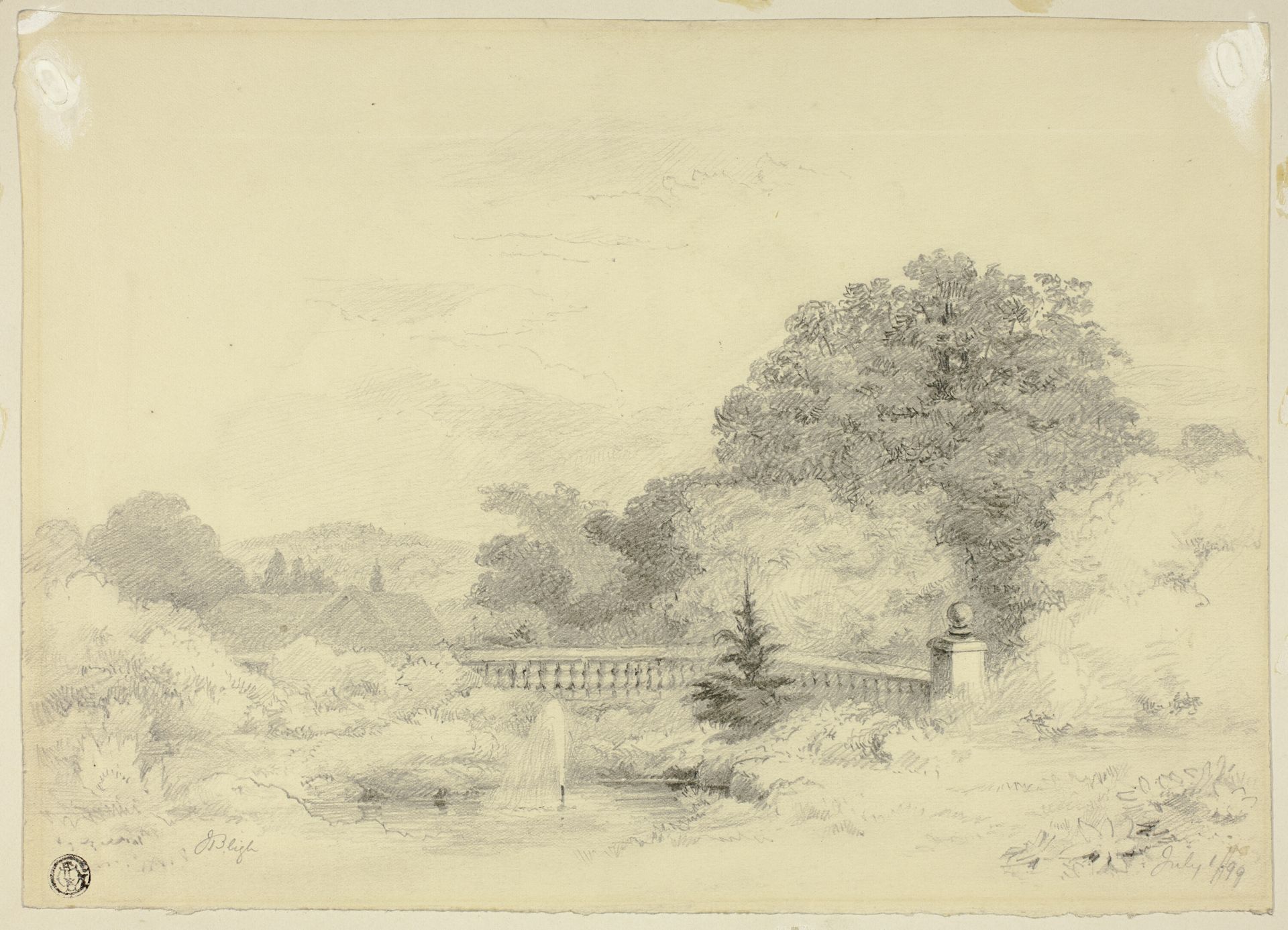 Balustrade and Fountain, Saint Anne's Heath by Jabez Bligh