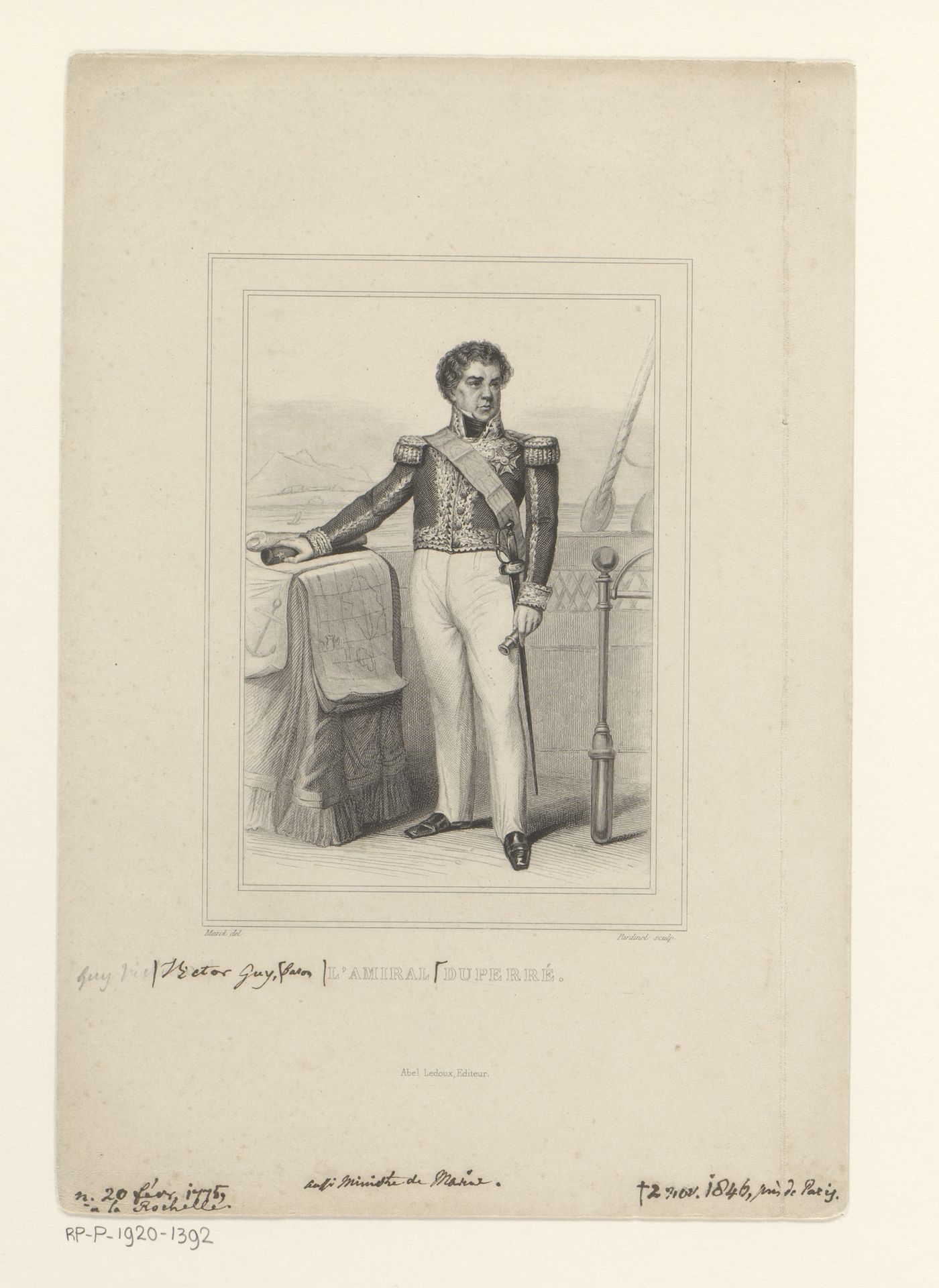 Portret van Guy-Victor Duperré by Jean Charles Pardinel