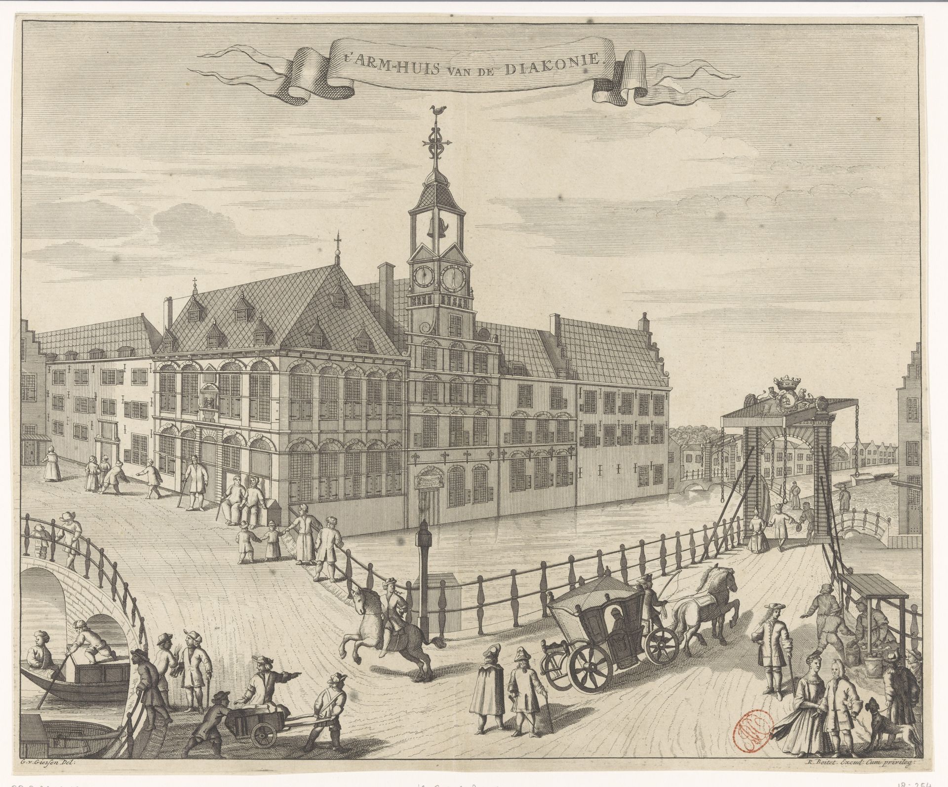 Gezicht op het Diaconie Oude Vrouwen- en Kinderhuis te Den Haag by Anonymous