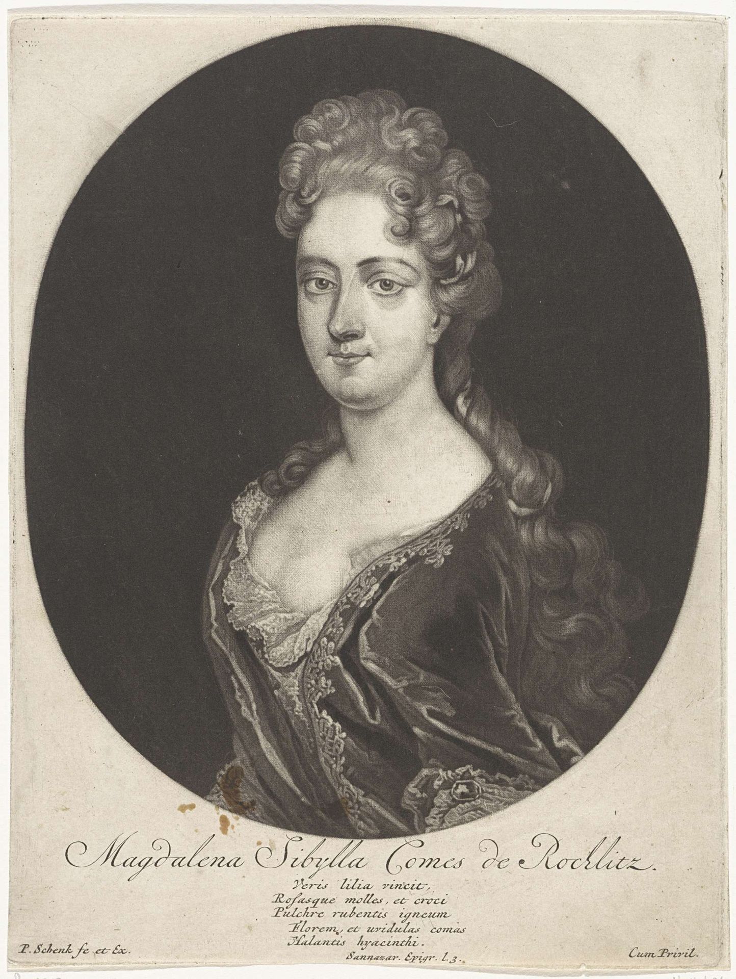 Portret van Magdalena Sibylla von Neitschütz by Pieter Schenk