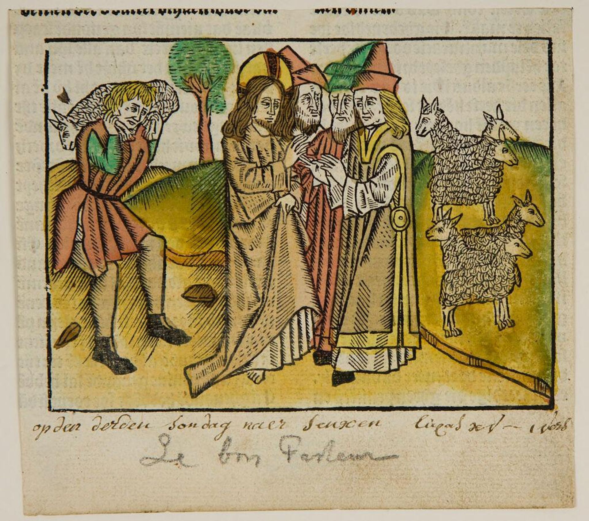 The Good Shepherd, Illustration from Ludolphus, Leven Ons Heeren, Antwerp, Leeu, 1487 by Anonymous