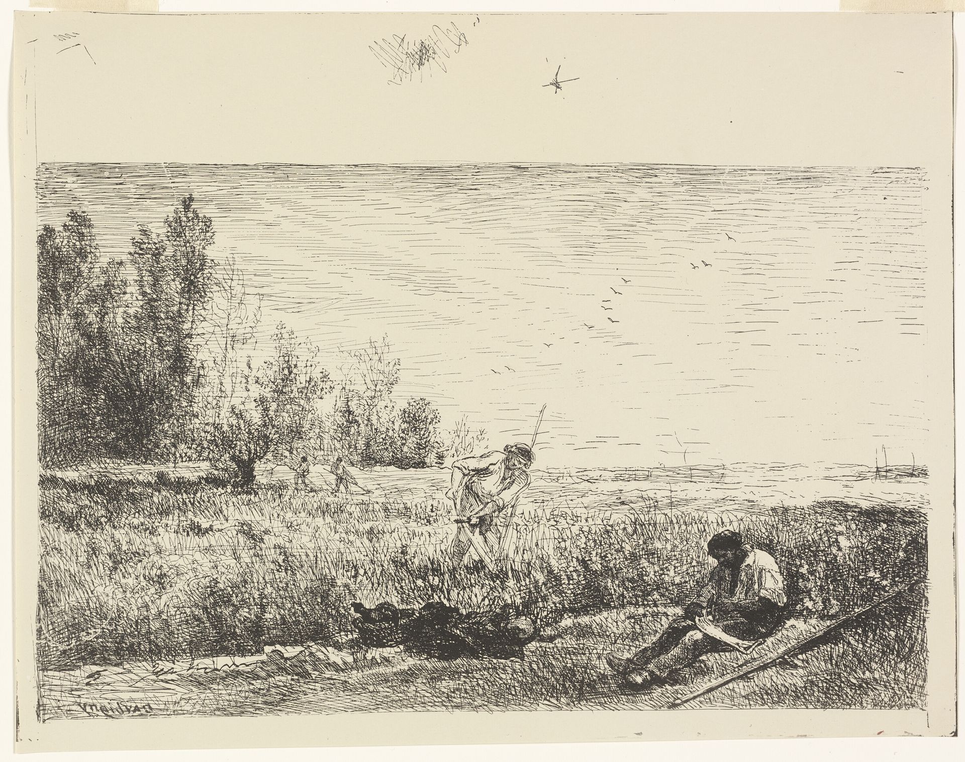 Haymaking by Charles François Daubigny