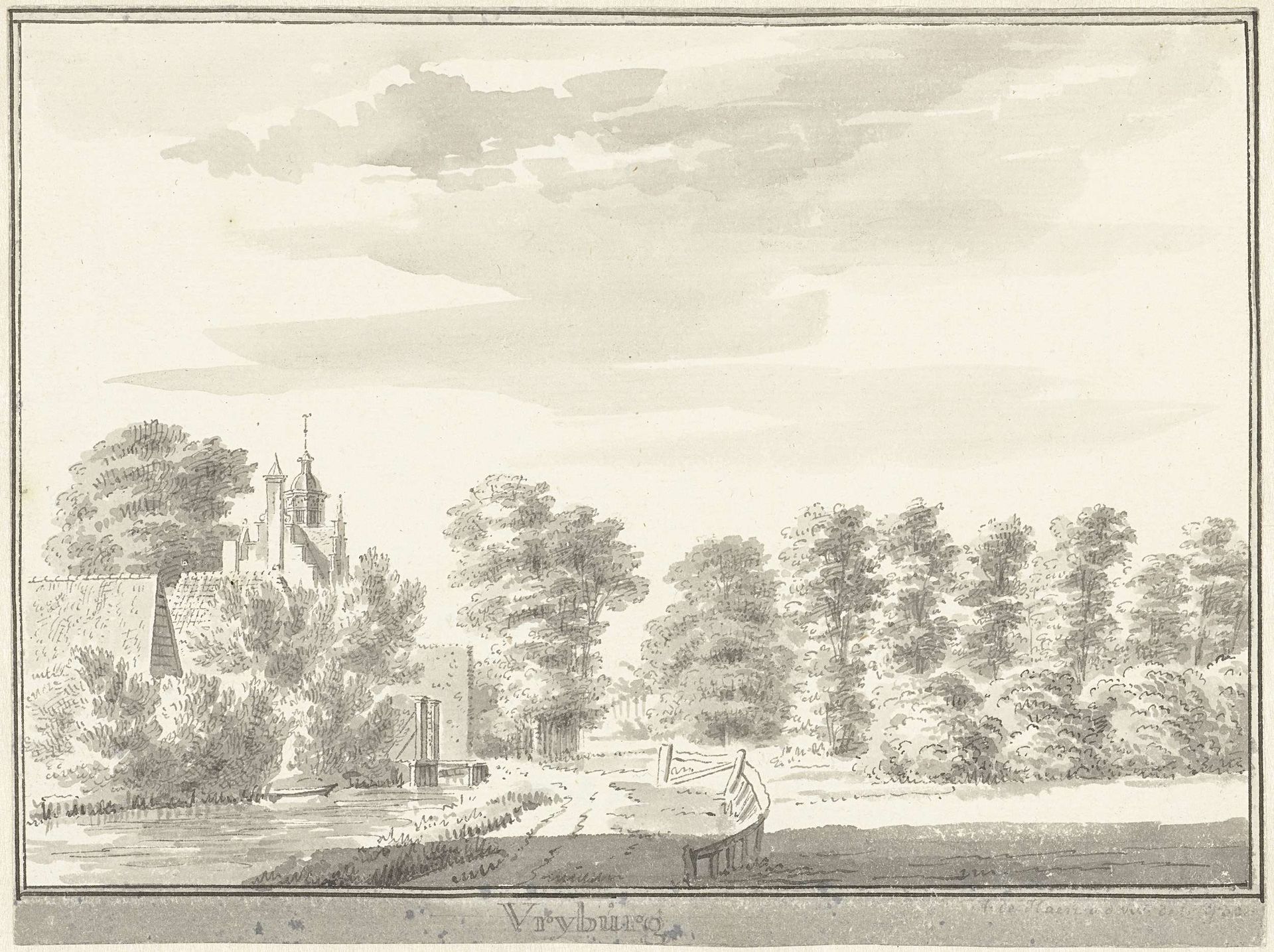 Het huis Vrijburg by Abraham de (II) Haen