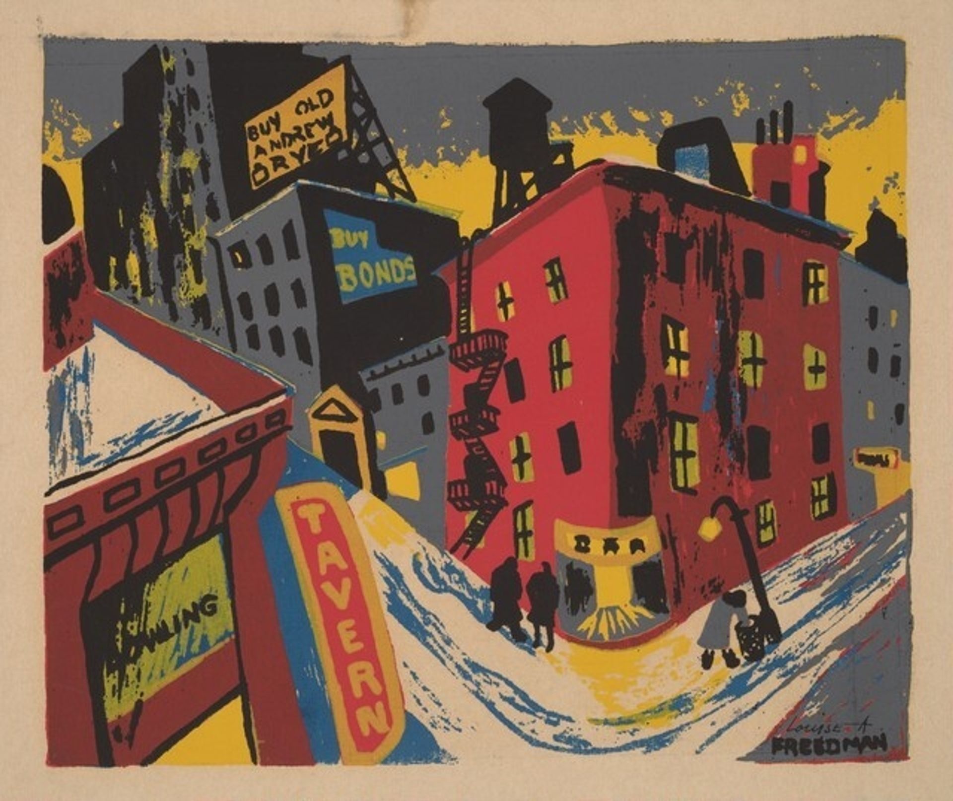 Street Corner by Louise Arnstein Freedman