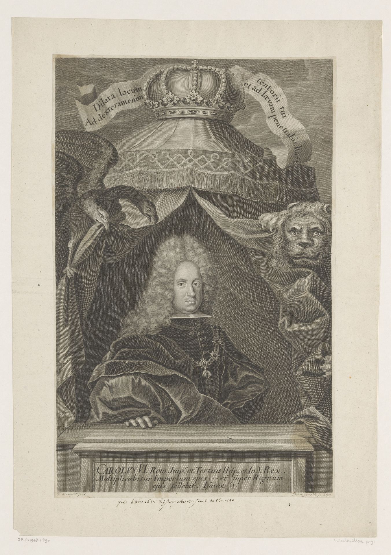 Portret van Karel VI, Rooms-Duits keizer by Martin Bernigeroth