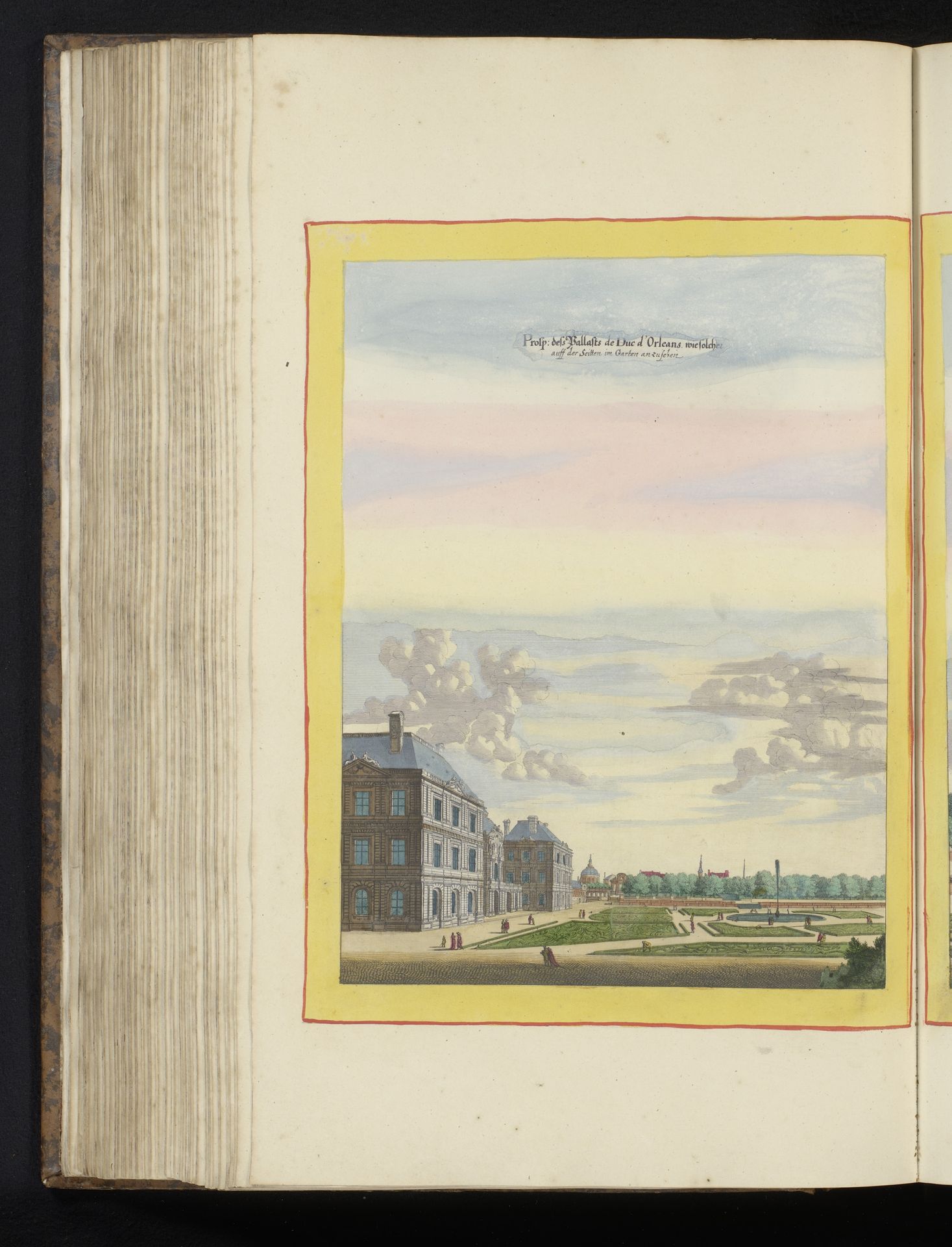 Gezicht op de achtergevel en de tuinen van Palais du Luxembourg by Matthäus (II) Merian