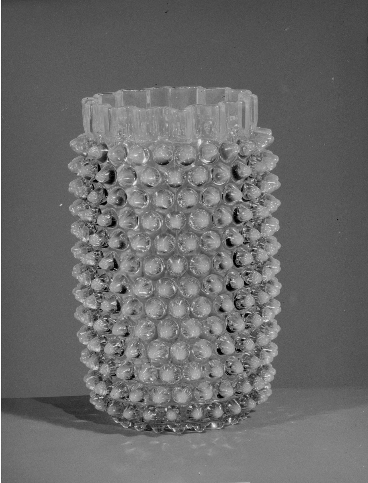 Hobnail celery vase by Hobbs, Brockunier and Company