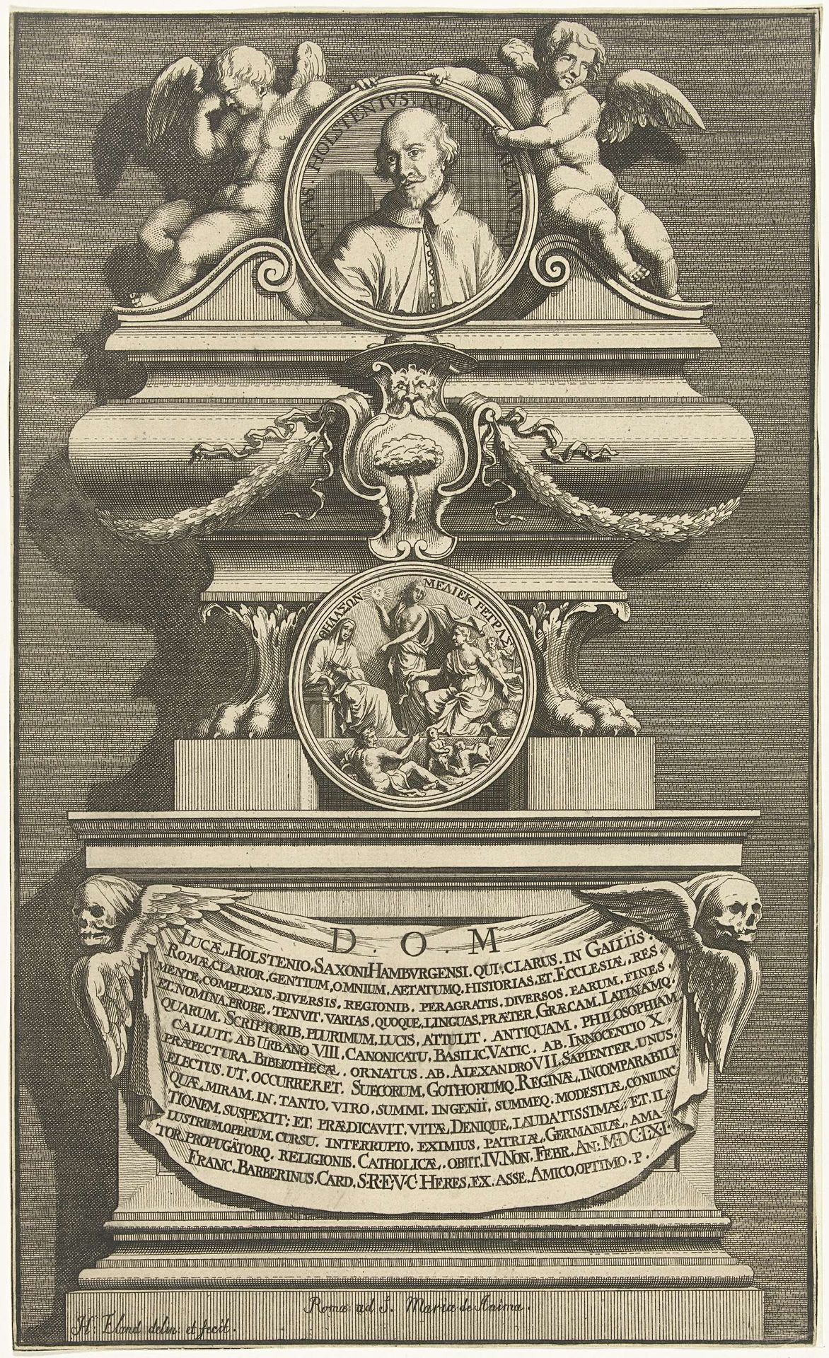 Mausoleum  van Lukas Holste by Hendrik Elandt