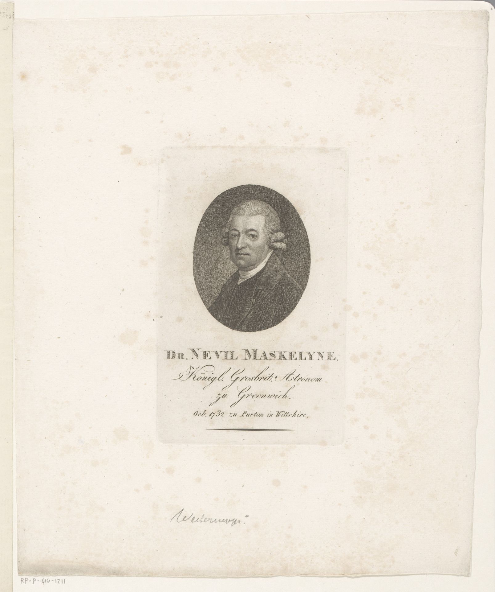 Portret van Nevil Maskelyne by Konrad Westermayr