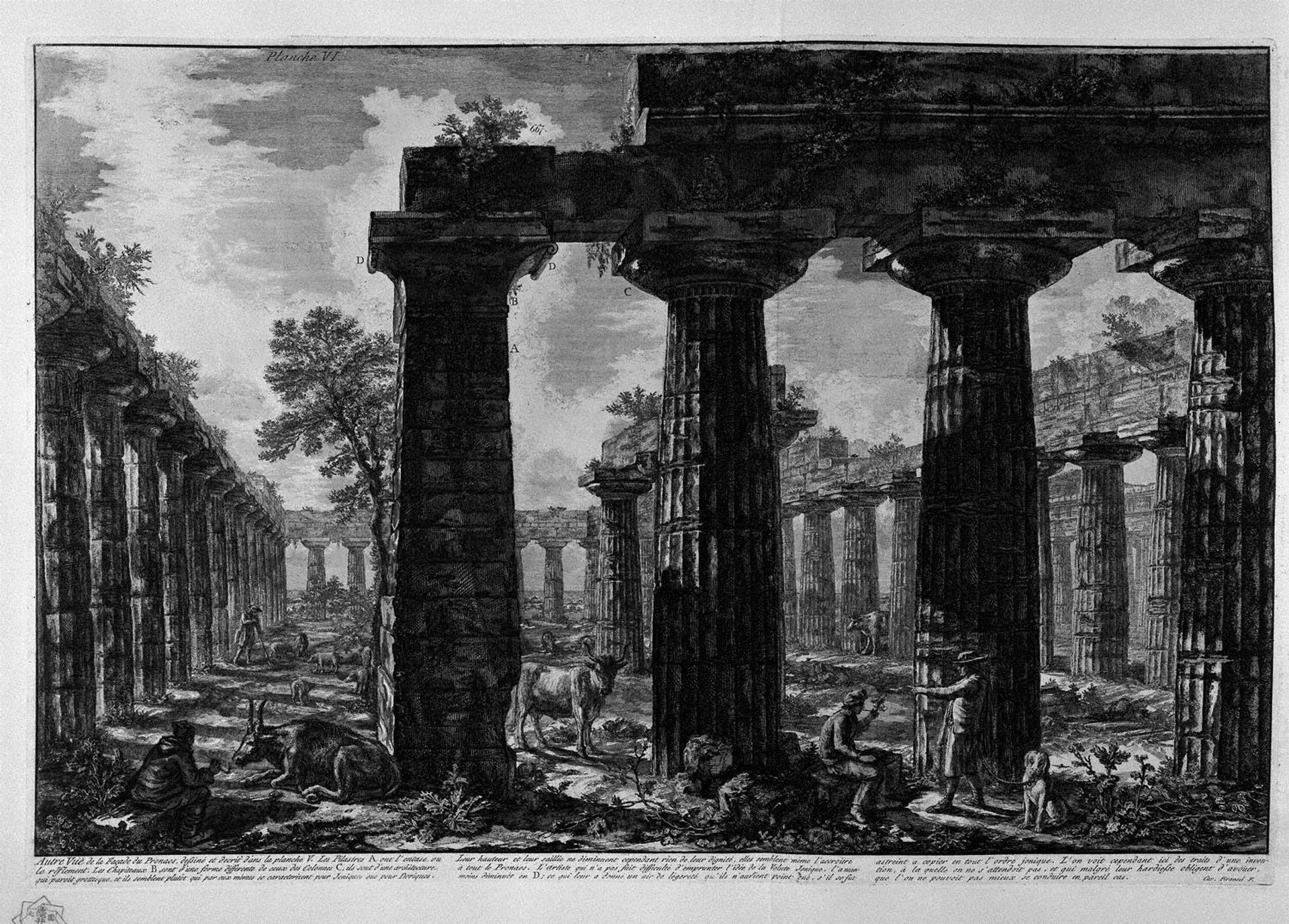 Another view of the facade of the pronaos by Giovanni Battista Piranesi