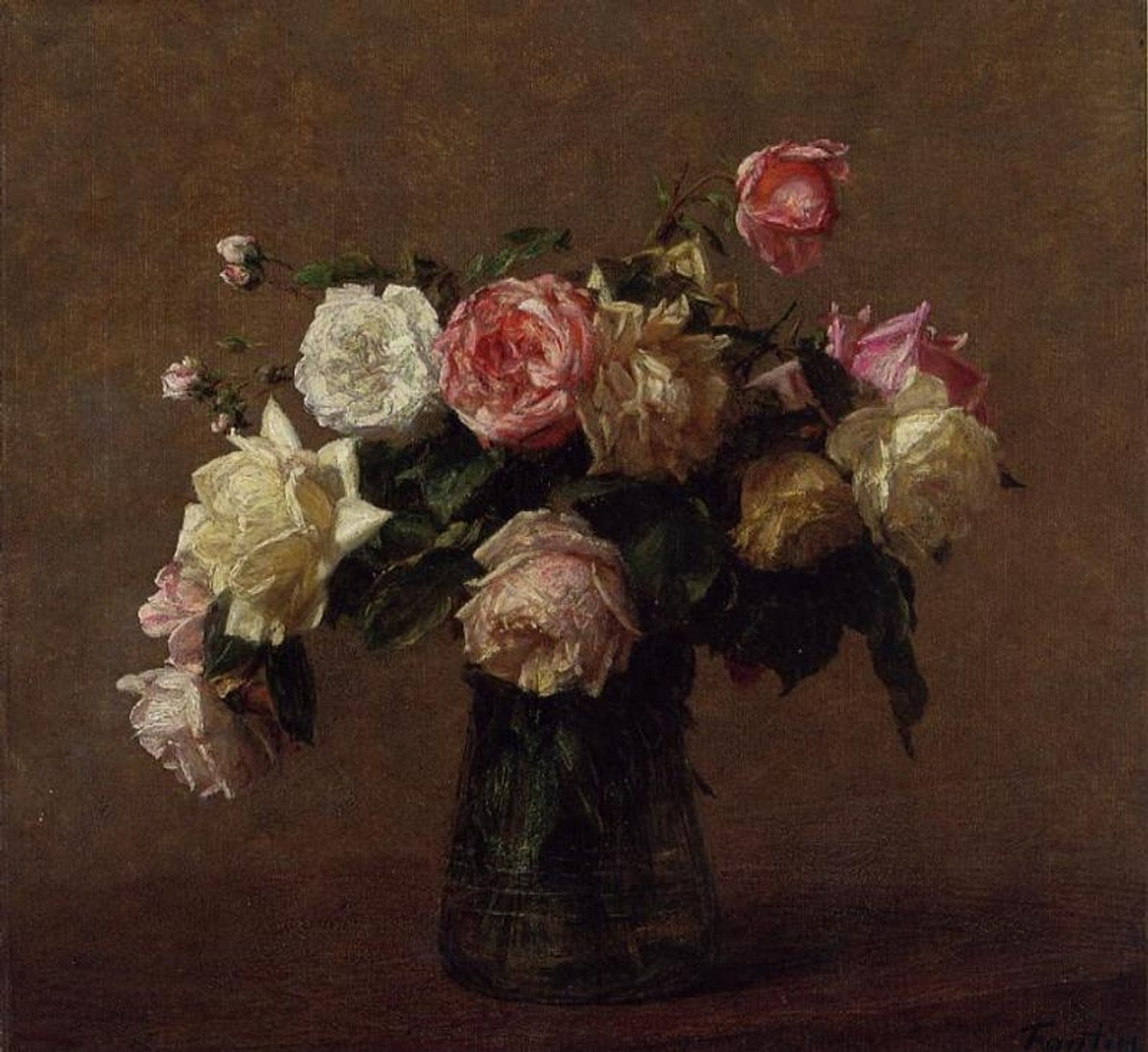 Bouquet of Roses by Henri Fantin-Latour