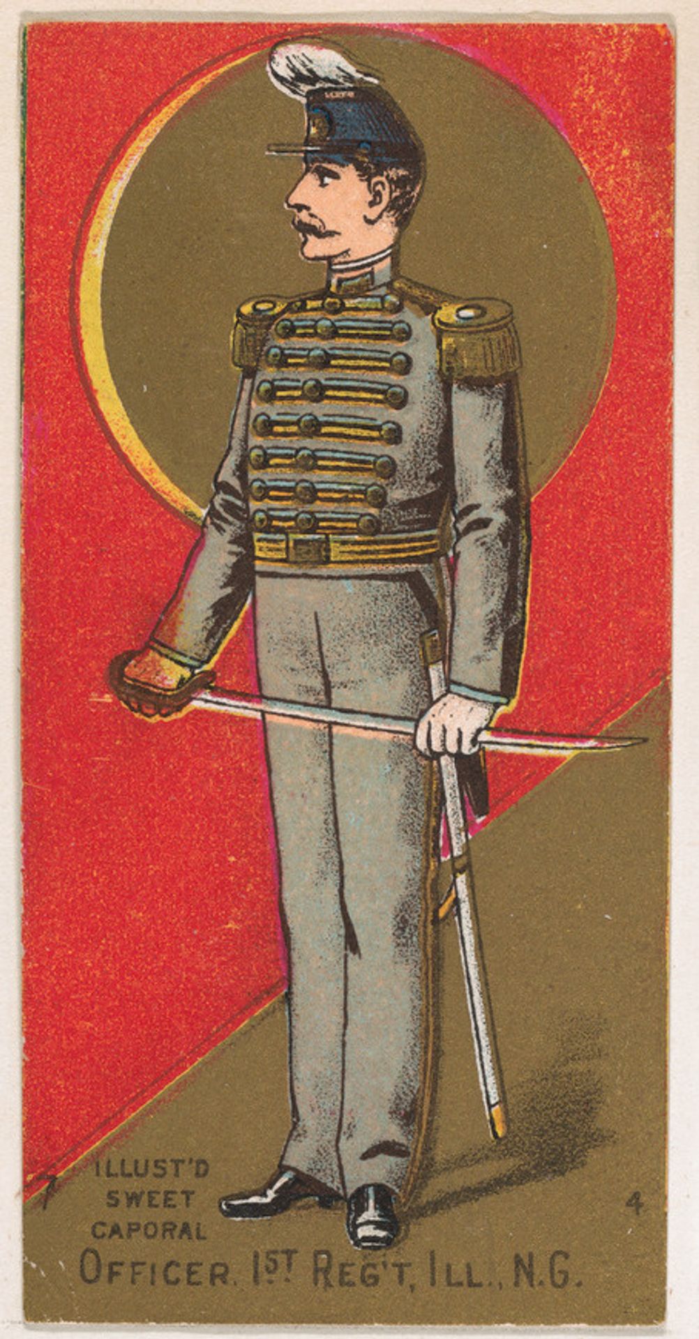 Officer, 1st Regiment, Illinois, National Guard, from the Military Series (N224) issued by Kinney Tobacco Company to promote Sweet Caporal Cigarettes by Kinney Brothers Tobacco Company