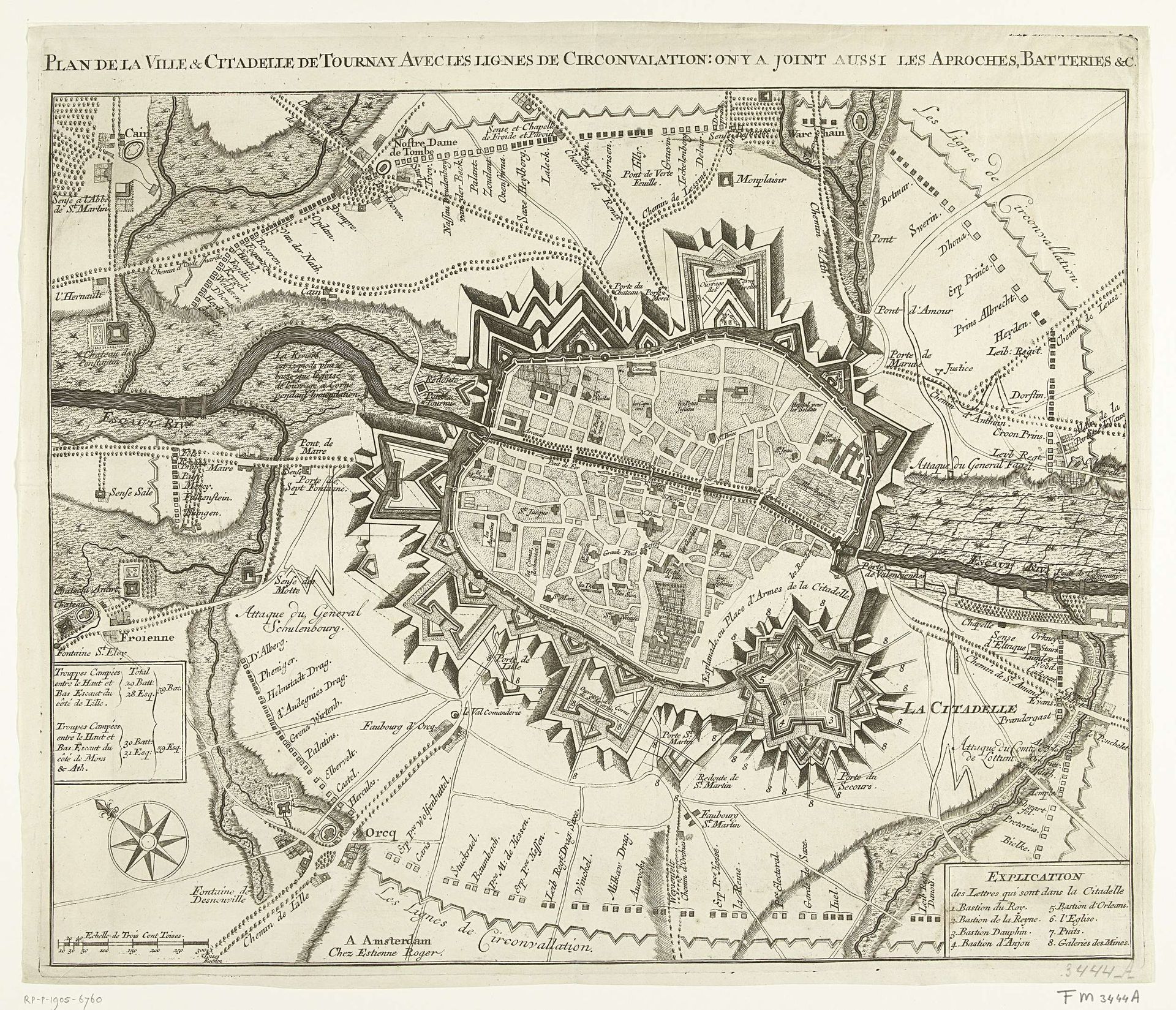 Plan van het beleg van Tournai, 1709 by Anonymous