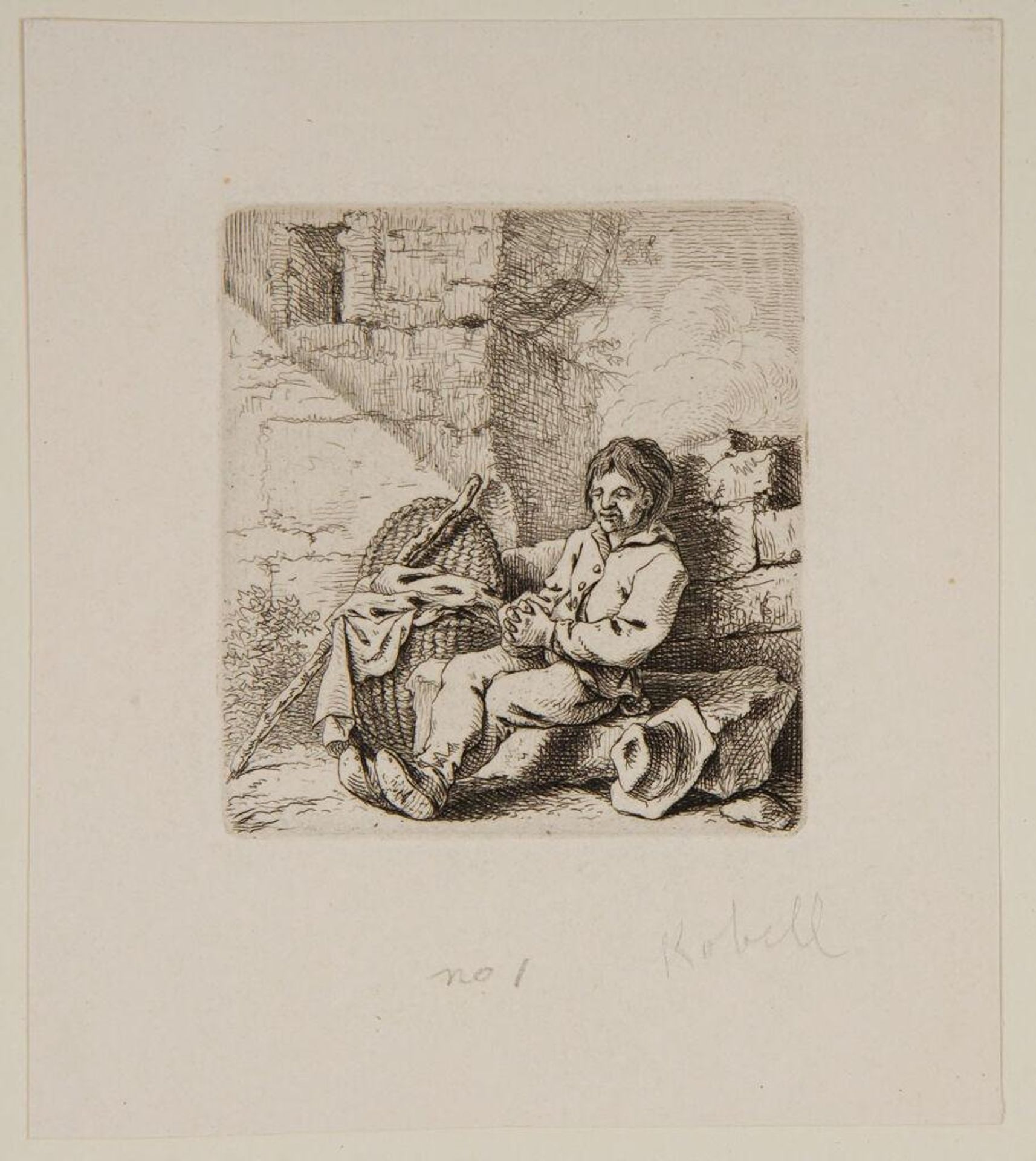 Peasant Leaning Against a Wall by Ferdinand Kobell