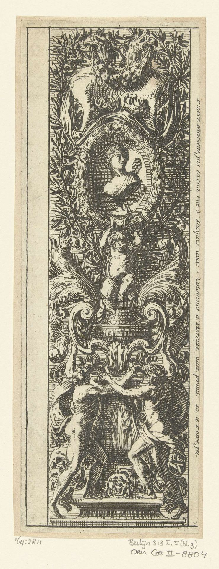 Paneel met vrouwenbuste in nis by Jean Lepautre