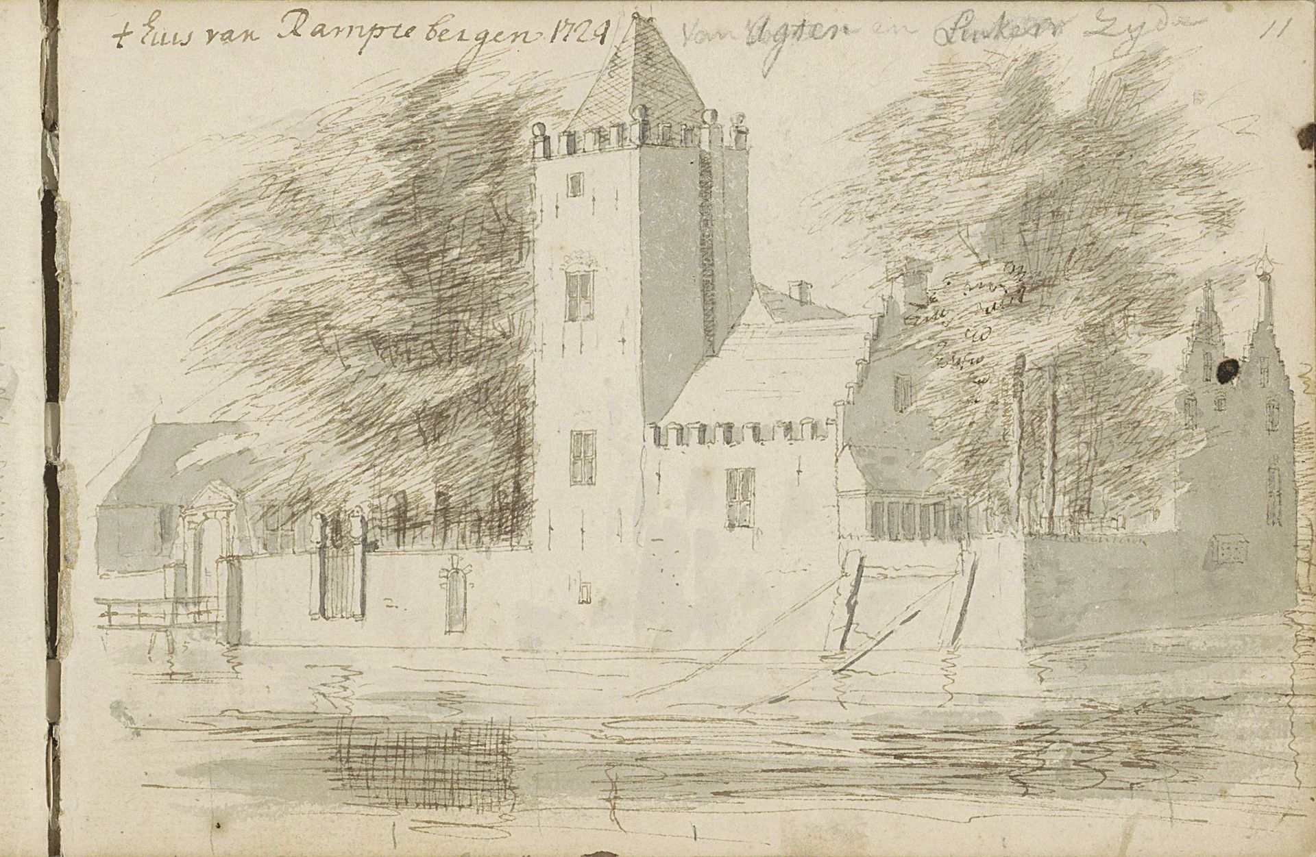 Huis te Ramp of kasteel Rampenbosch te Bergen by Abraham Meyling