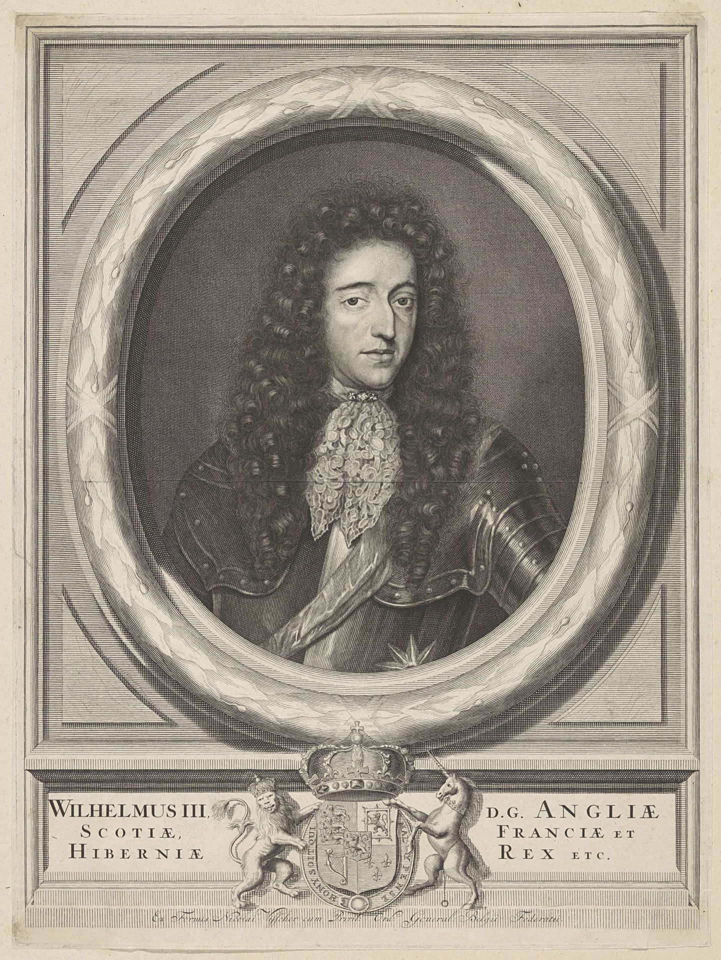 Portret van Willem III, prins van Oranje by Pieter van Gunst
