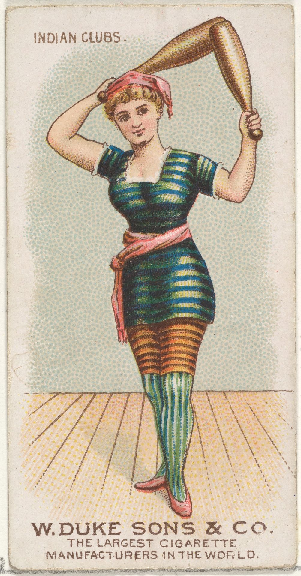 Indian Clubs, from the Gymnastic Exercises series (N77) for Duke brand cigarettes by W. Duke, Sons & Co.