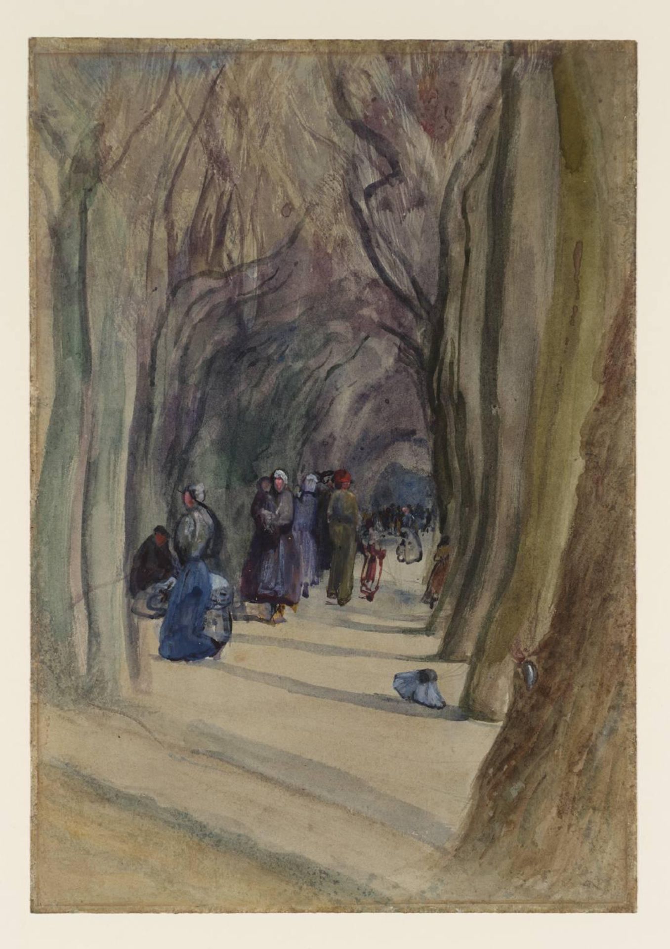 A Procession of Peasants among Trees by  John William Inchbold