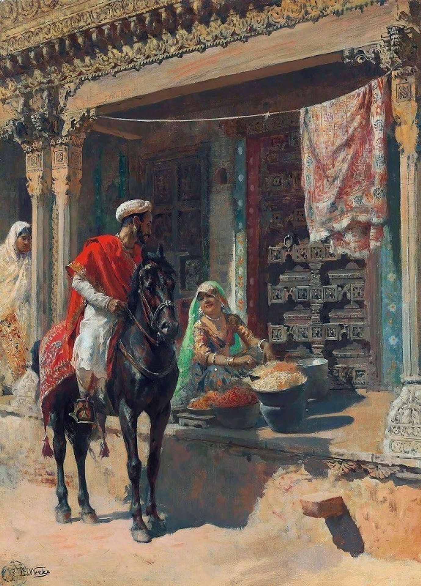 Street vendor, Ahmedabad by Edwin Lord Weeks