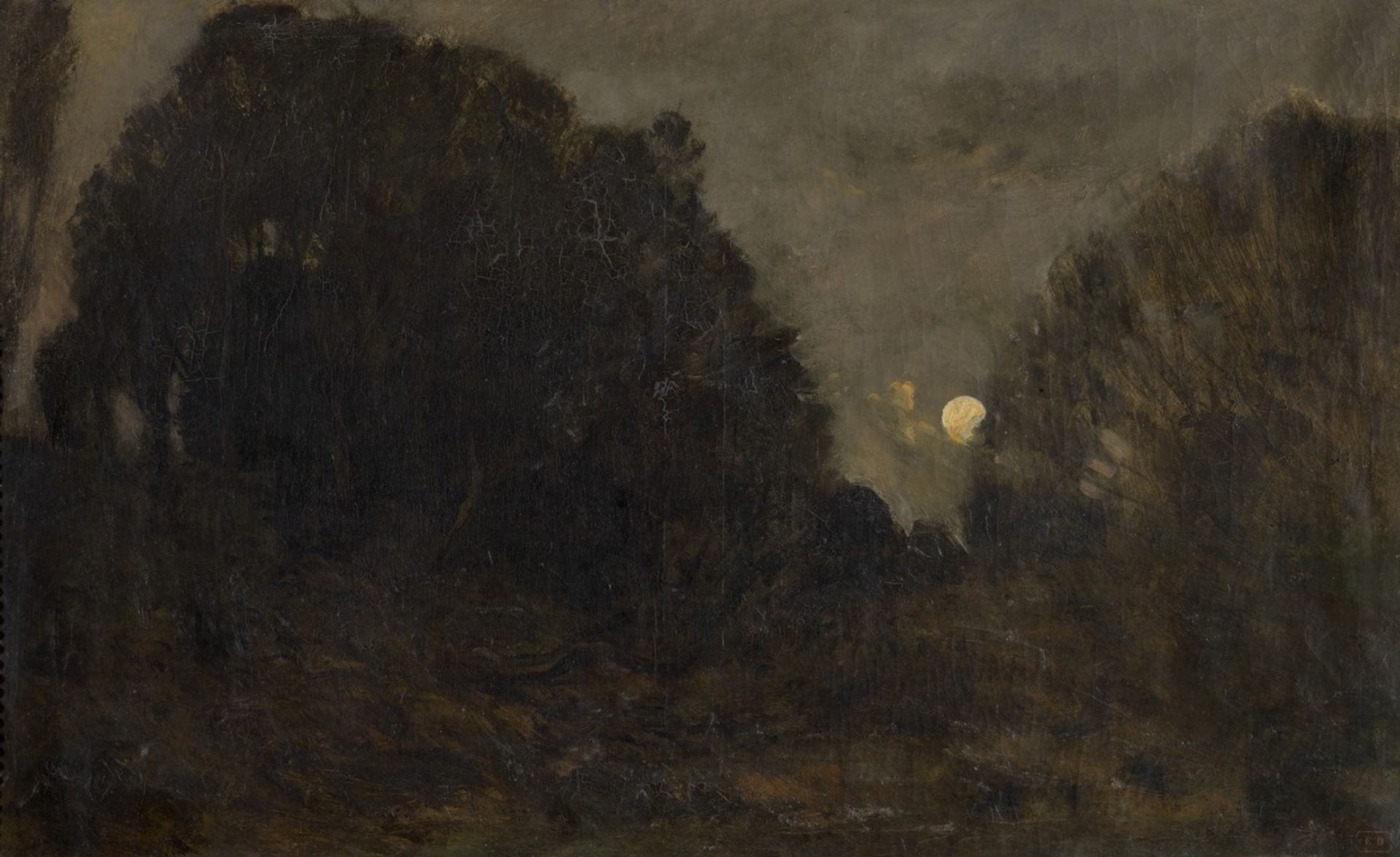 Rising moon in Barbizon by Charles François Daubigny