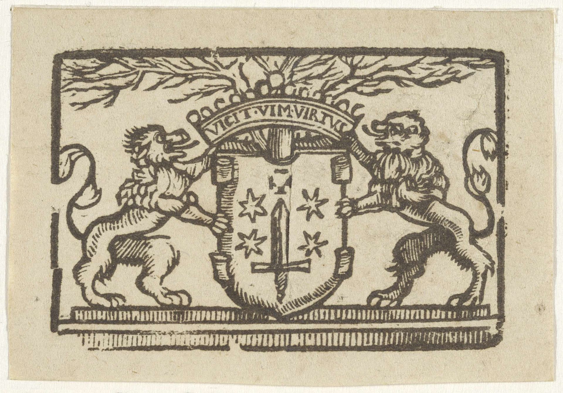 Vignet met het wapen van de stad Haarlem by Anonymous