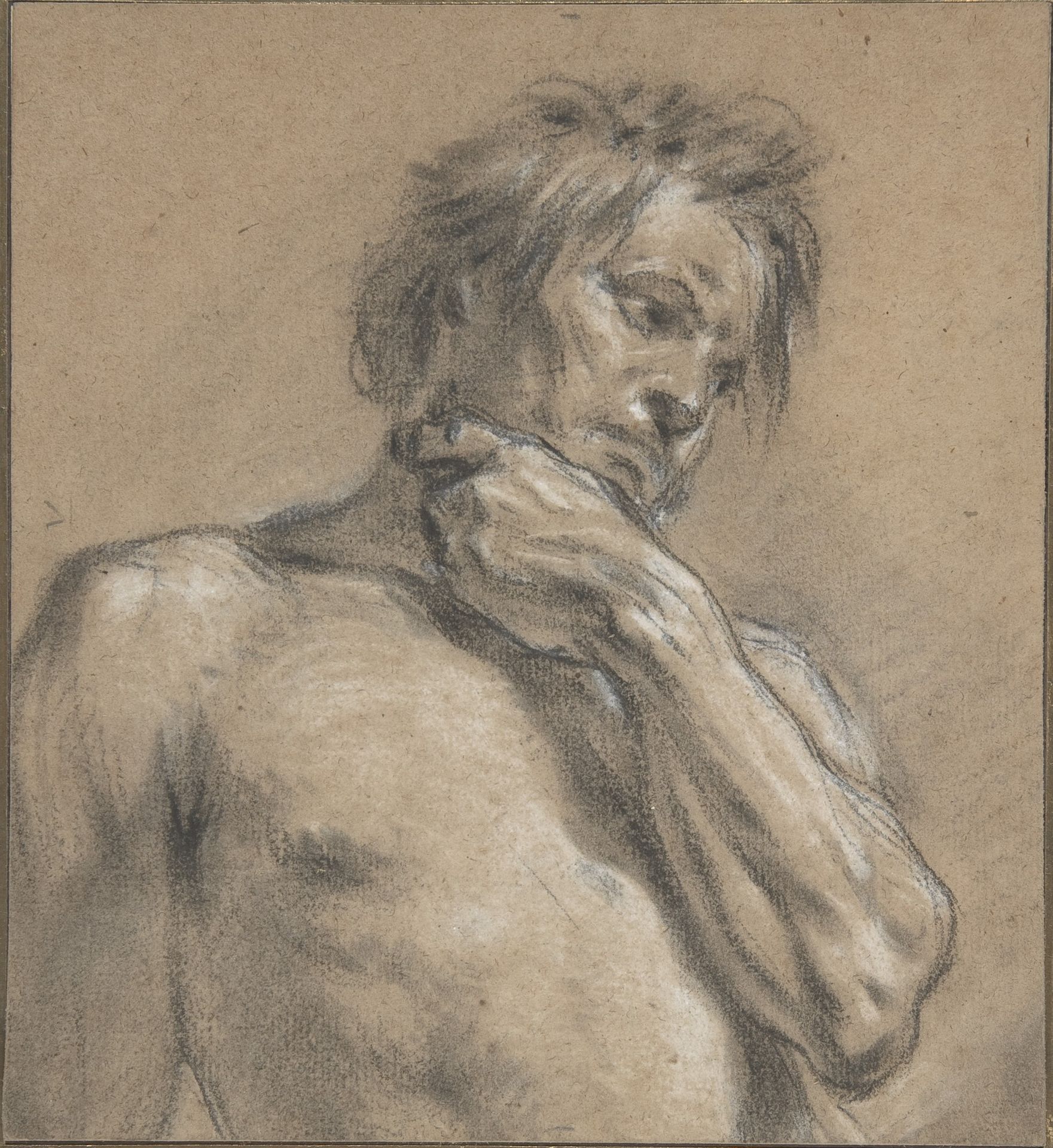 Half-Length Study of a Man by Francois Boucher