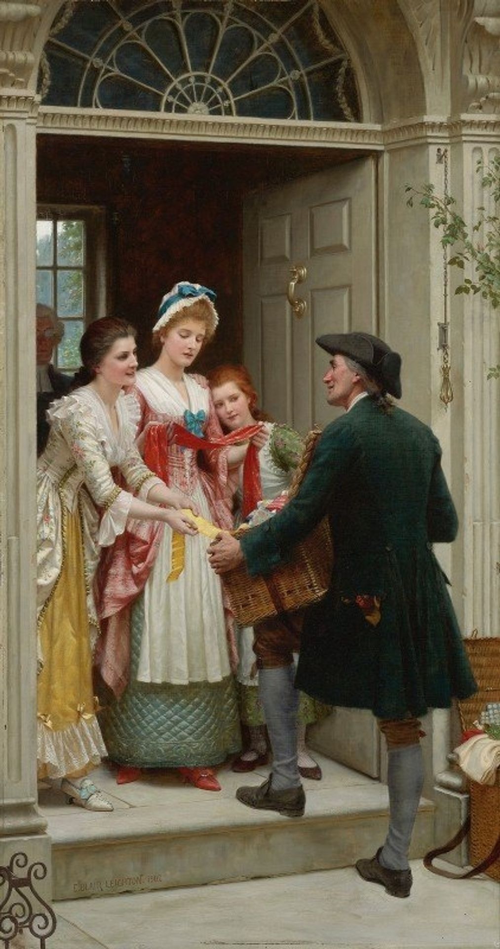 Ribbons And Laces For Very Pretty Faces by Edmund Blair Leighton