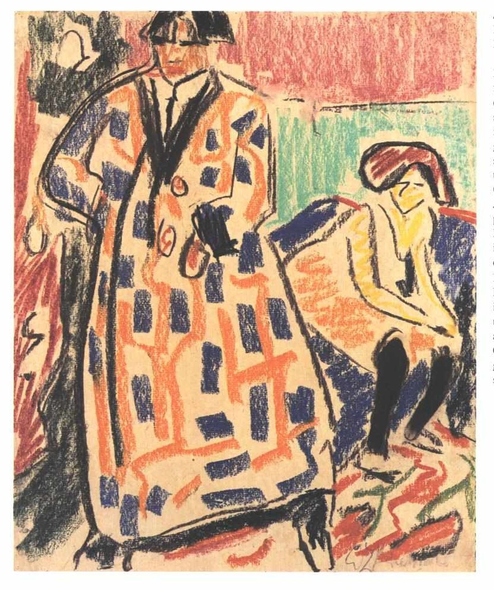 Self-portrait with Model by Ernst Ludwig Kirchner