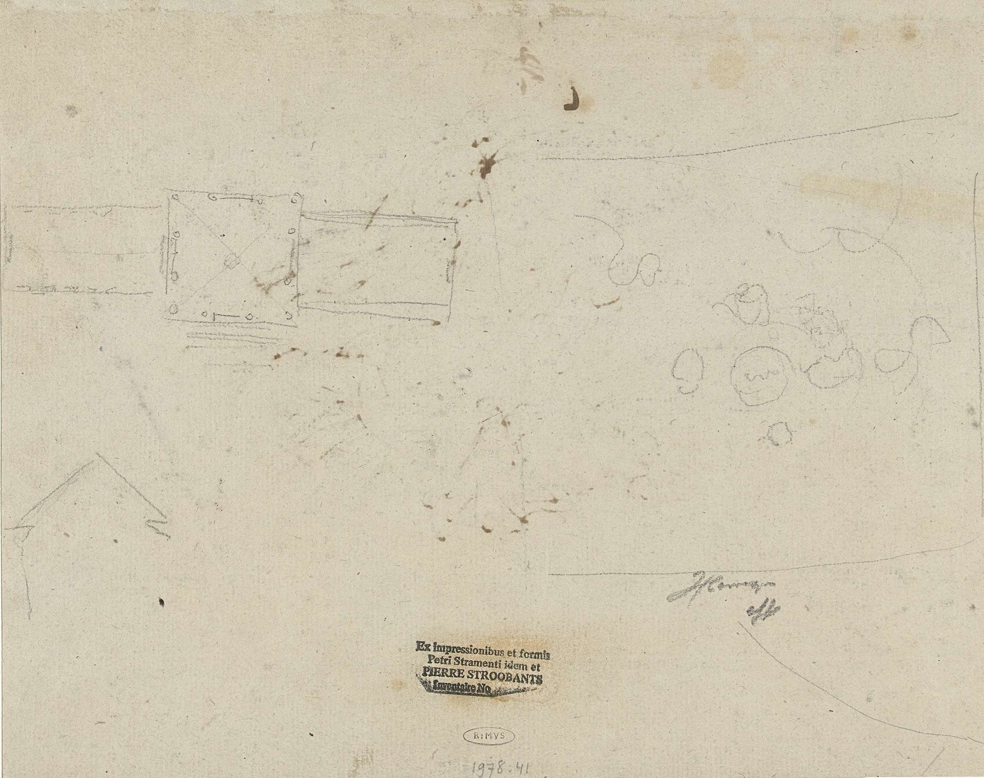 Schets van de plattegrond van het Paviljoen Welgelegen by Philippe Auguste Hennequin