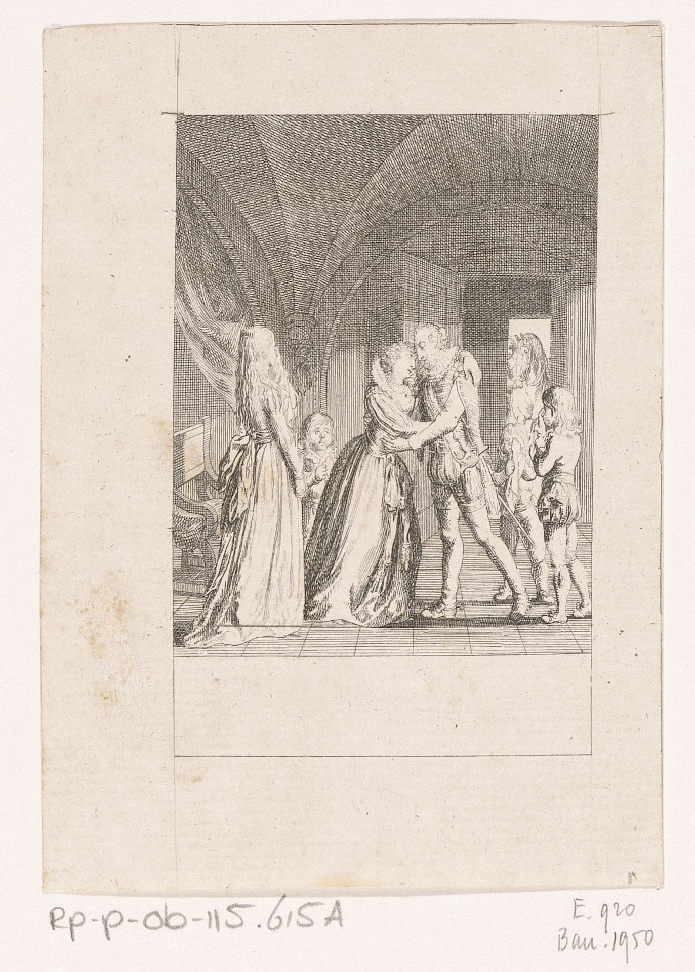 Coligny neemt afscheid van Jacqueline de Montbel by Daniel Nikolaus Chodowiecki