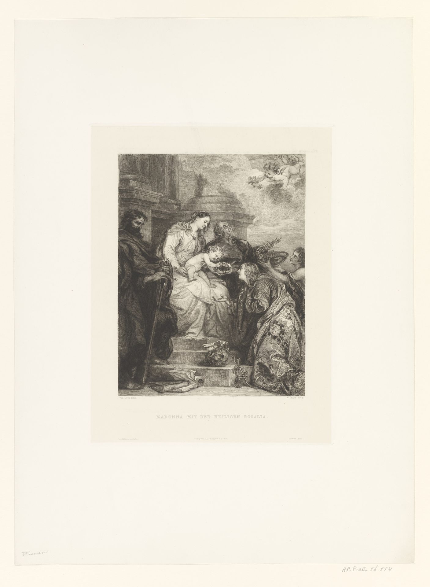 Maria met kind de heilige Rosalia by William Unger