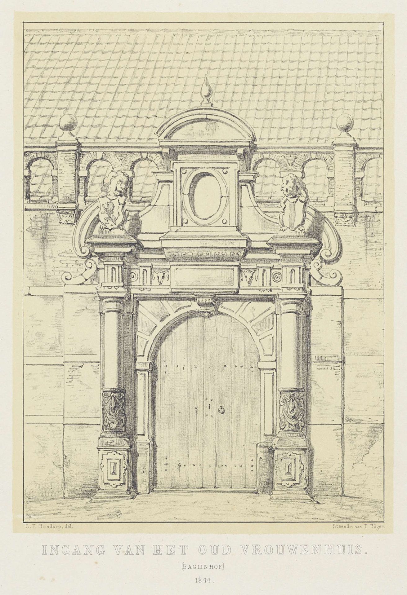 Ingang van het Bagijnhof Dordrecht by Carel Frederik (II) Bendorp