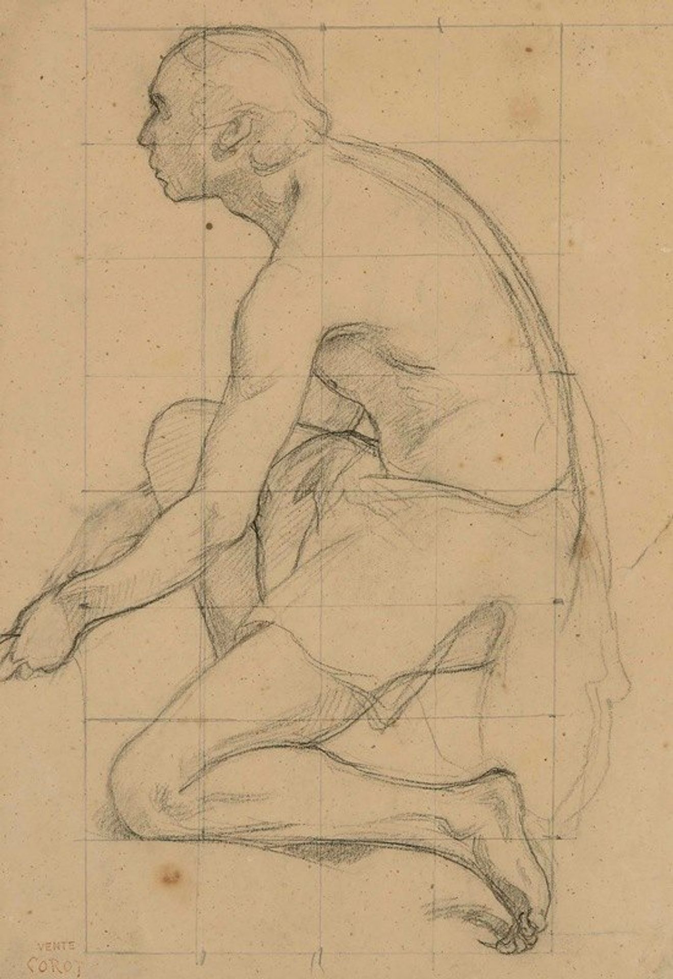 Étude d’homme agenouillé by Camille Corot